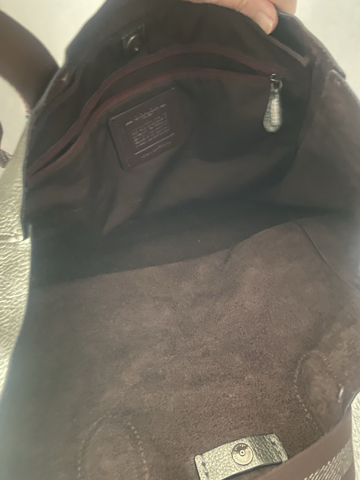 Coach Leather Derby Tote Shoulder Bag Large F59388 Metallic