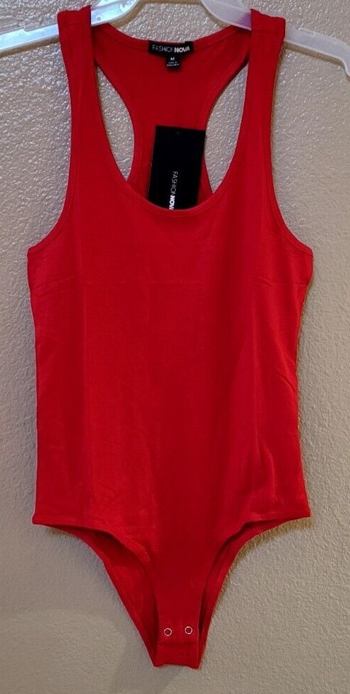 Fashion Nova Women’s Divine Basic Tank Bodysuit, Women’s Bodysuit Stretch,