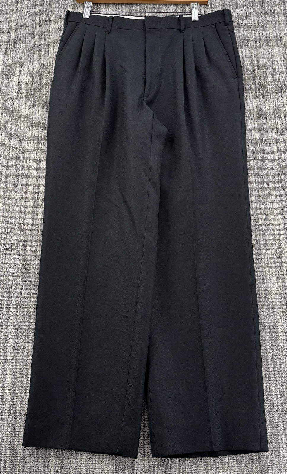 VTG Men’s Baggy Wide Black Pleated Dress Pants 34×31 Talon Zipper 10” Leg