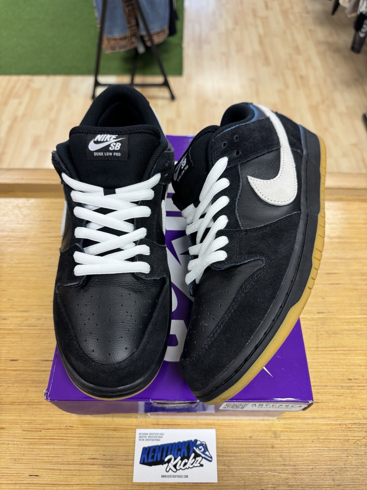 Sz 12 – Nike Dunk Pro SB Low “Blk White Gum” (Used 2-3x) HF3704-003 (SHIPS ASAP)