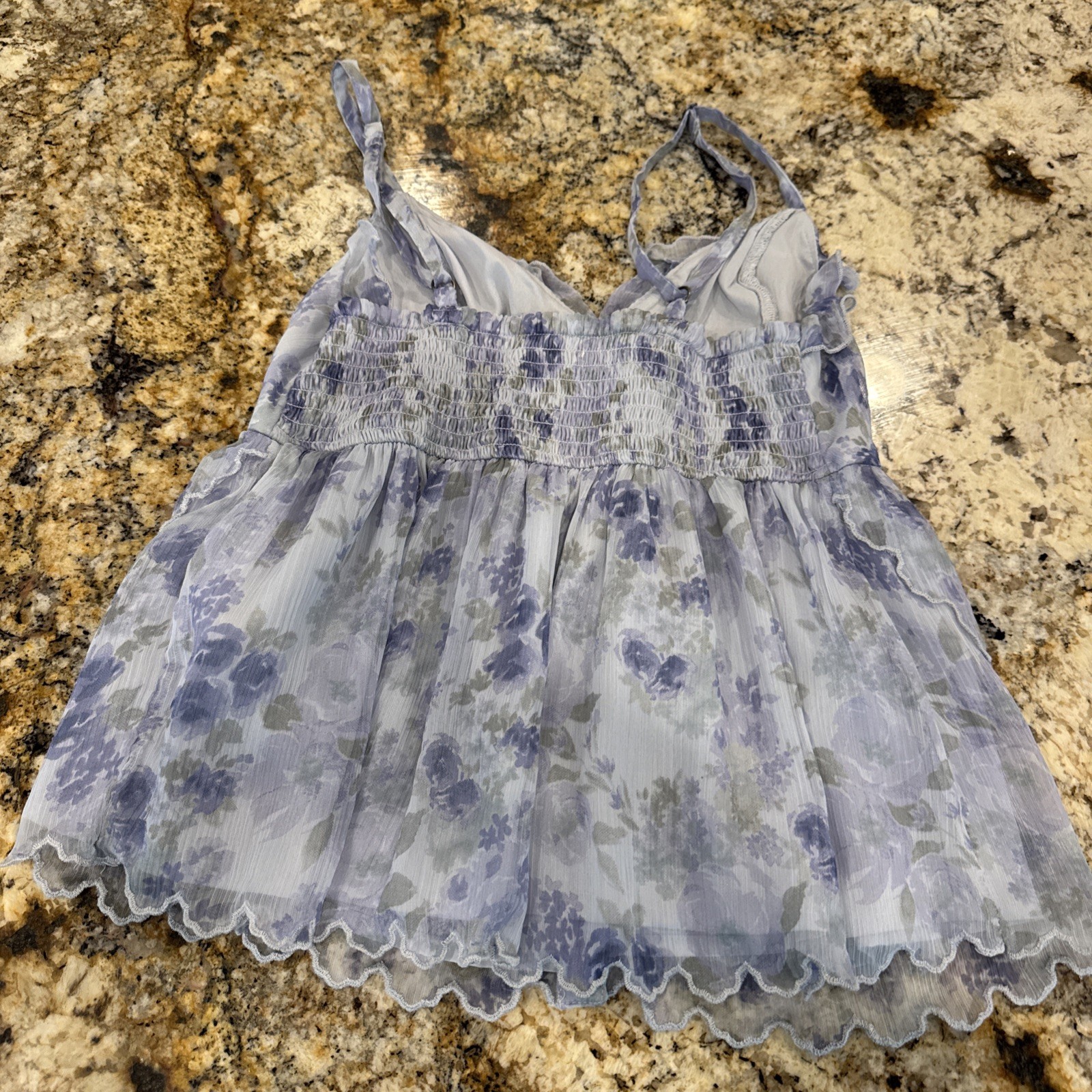 Hollister blue floral Adjustable Straps blouse small women’s NEW