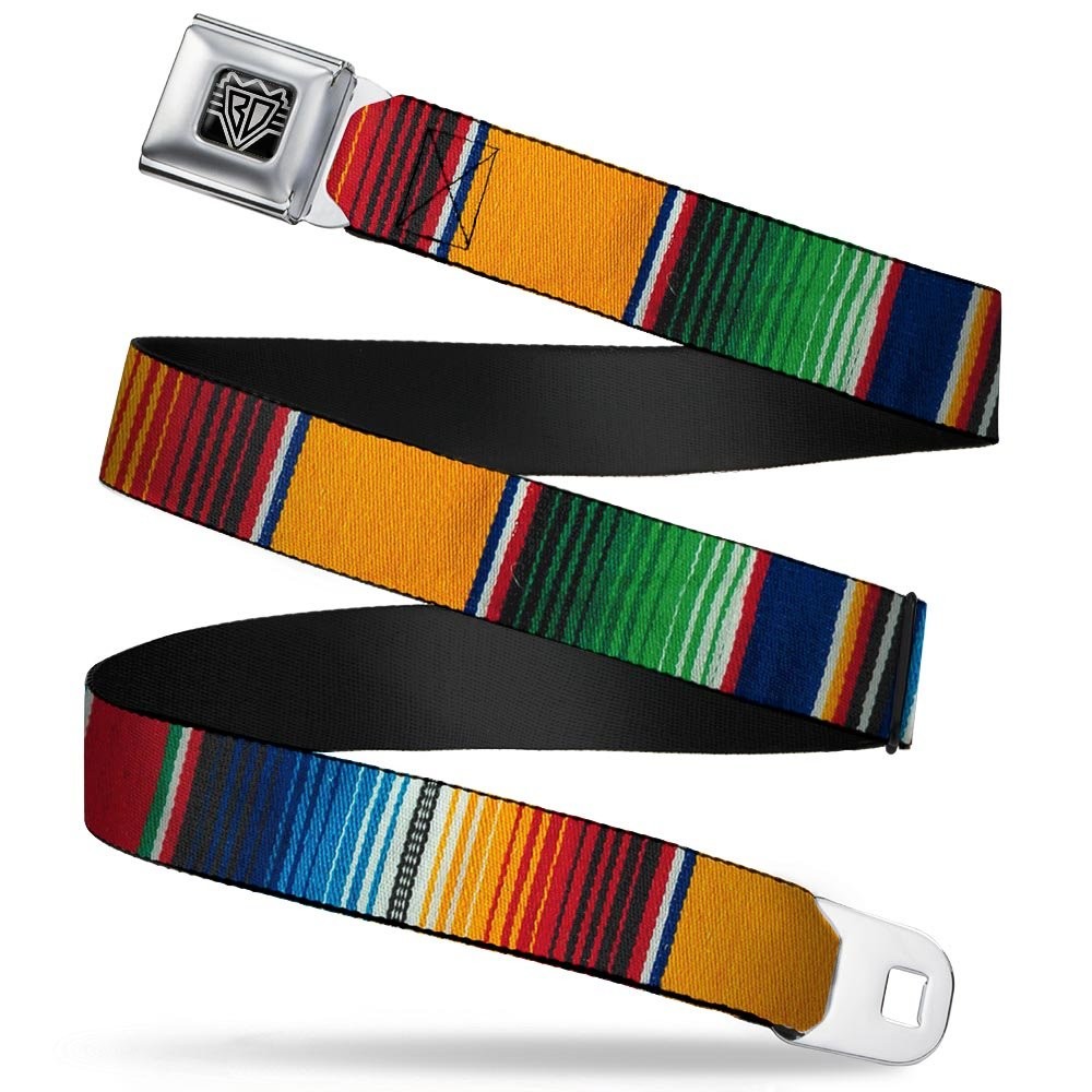 Seatbelt Belt – Zarape2 Vertical Multi Color Stripe – 1.5″ Wide – 32-52 Inche…