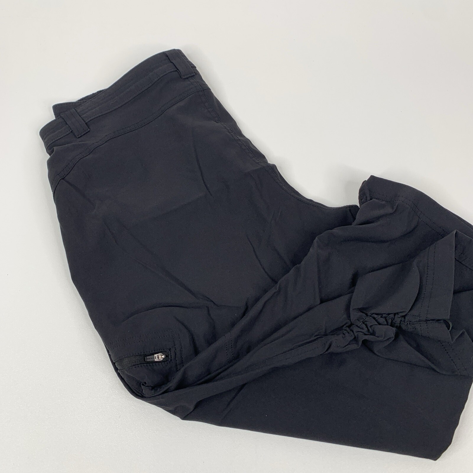 Eddie Bauer Womens Capri Pants Stretch Tech Rainier Cargo Pockets Black Sz 6