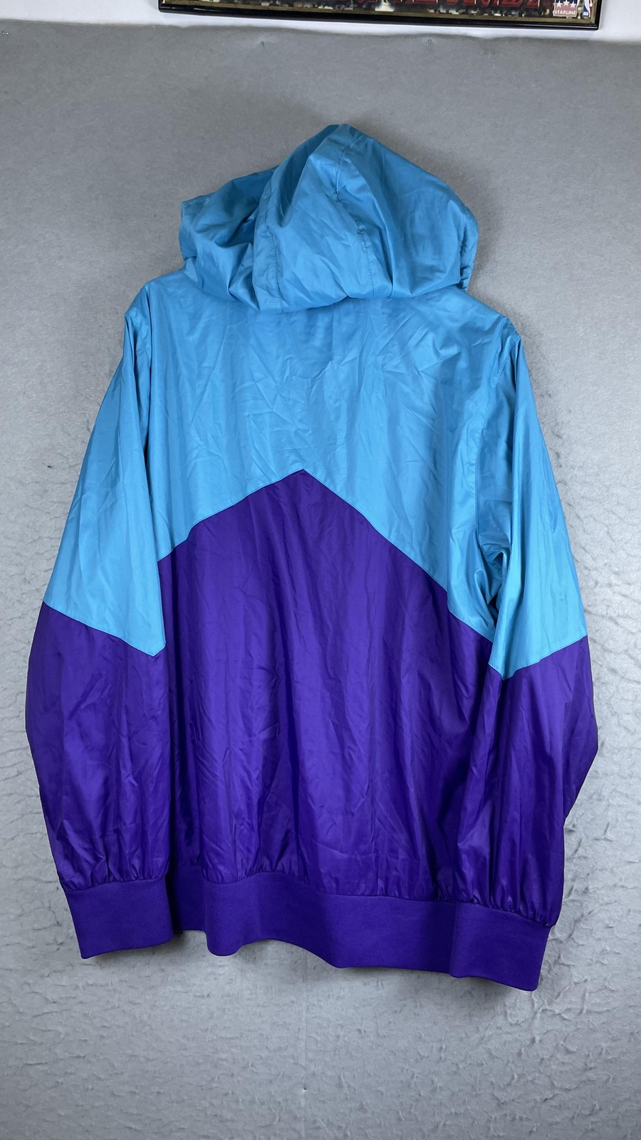 Nike 6.0 Windbreaker Jacket Mens Large Blue Hooded Full Zip Colorblock Skate