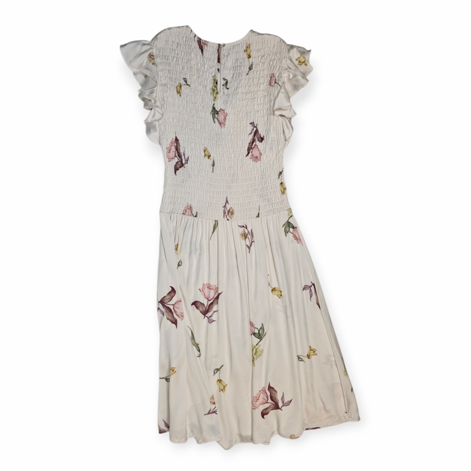 Baum und Pferdgarten Abrielle Midi Dress EU 36 US 4 White Floral Satin