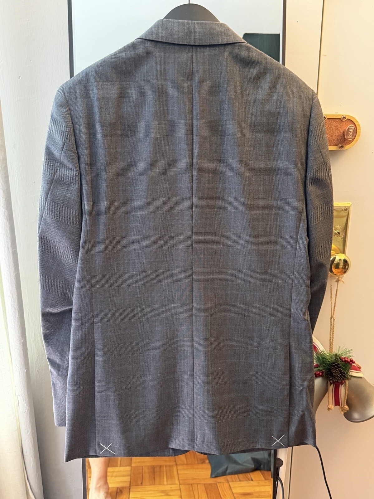 J.CREW Men’s Ludlow Suit Gray Blue Plaid 42R 33×28.5 Brand New With Tags Unworn