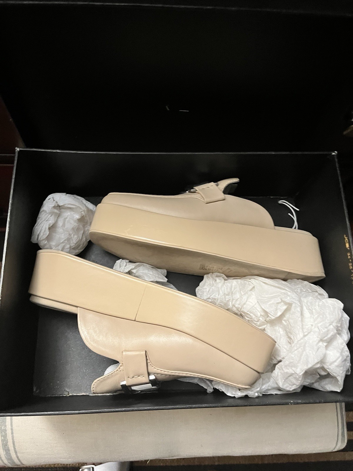 Rag And Bone Leather platform mules with silver chain link