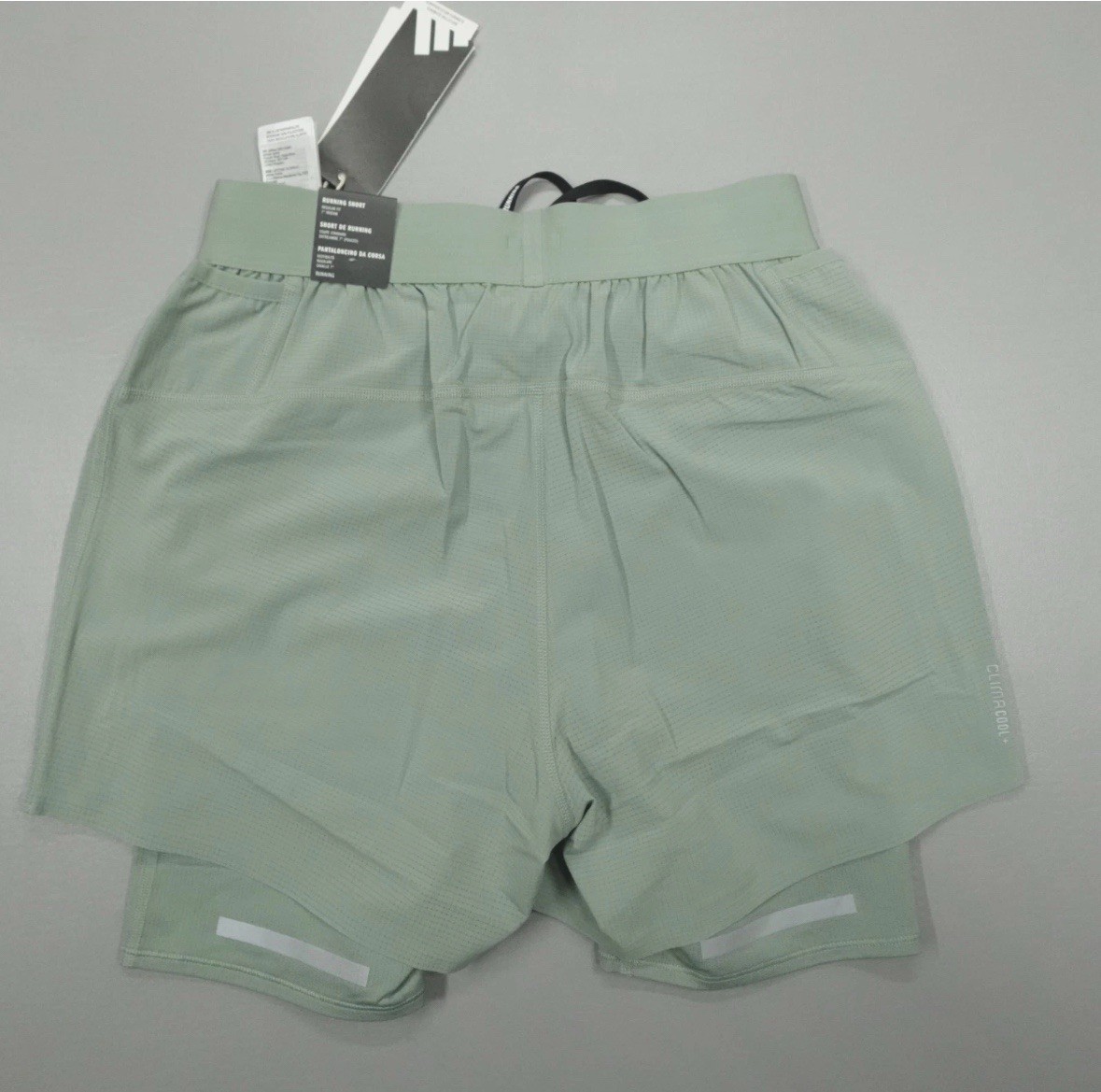 adidas Ultimate Running Reflective HIVIS 2-in-1 Shorts JC7336 Green Size XS NWT