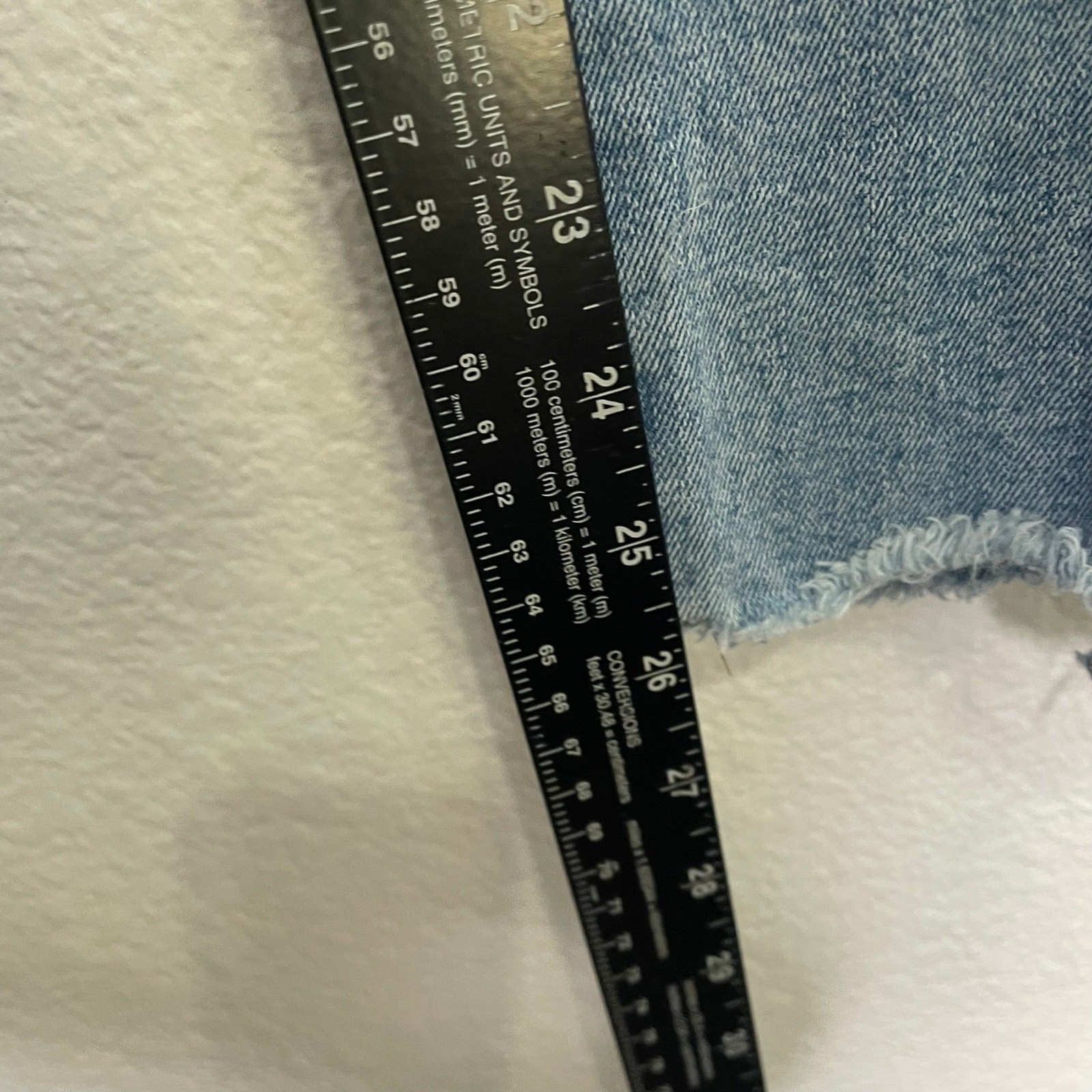 DL1961 Mara Straight Ankle Jeans Two Tone Colorblock Raw Hem Blue Size 26