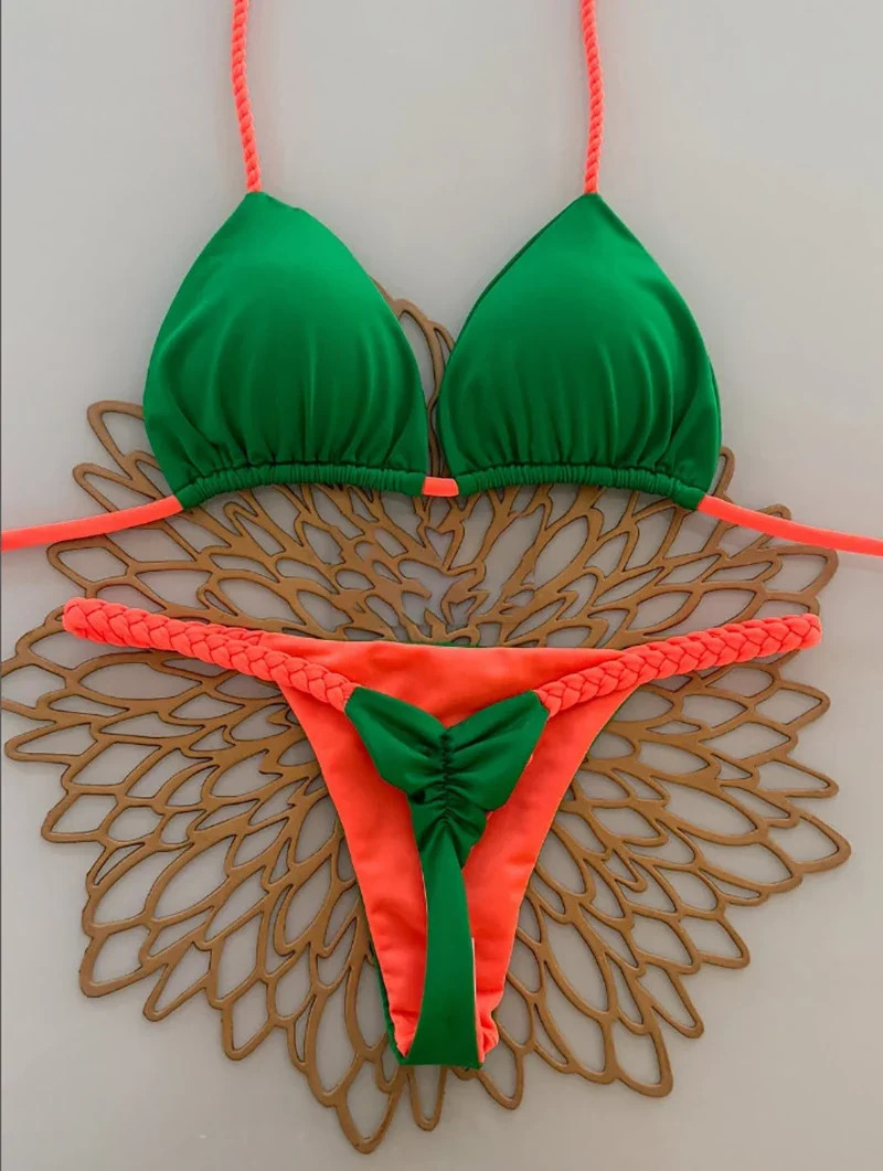 Womens Sexy Leopard String Bikini Push Up Brazilian Swimwear Thong Bathing Suits