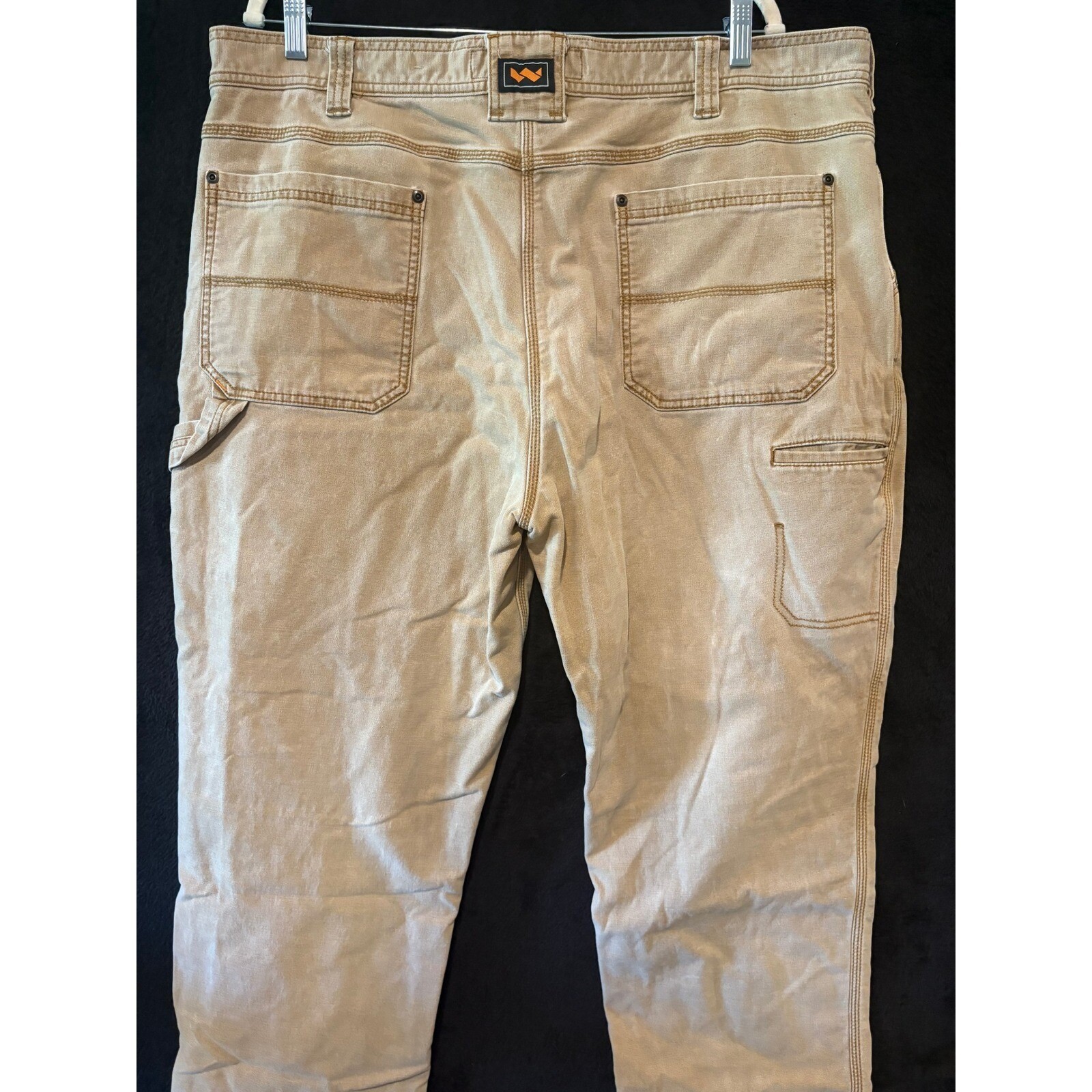 Walls Work Pants Mens XL Beige Insulated Flannel Lined Carpenter Style XL