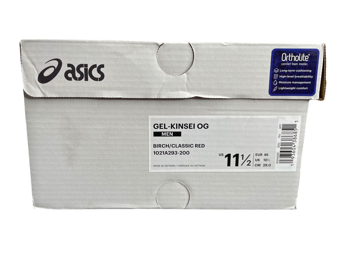 NIB Men’s ASICS Gel-Kinsei OG Birch/Classic Red Sneakers – Size 11 ½ 1021A293