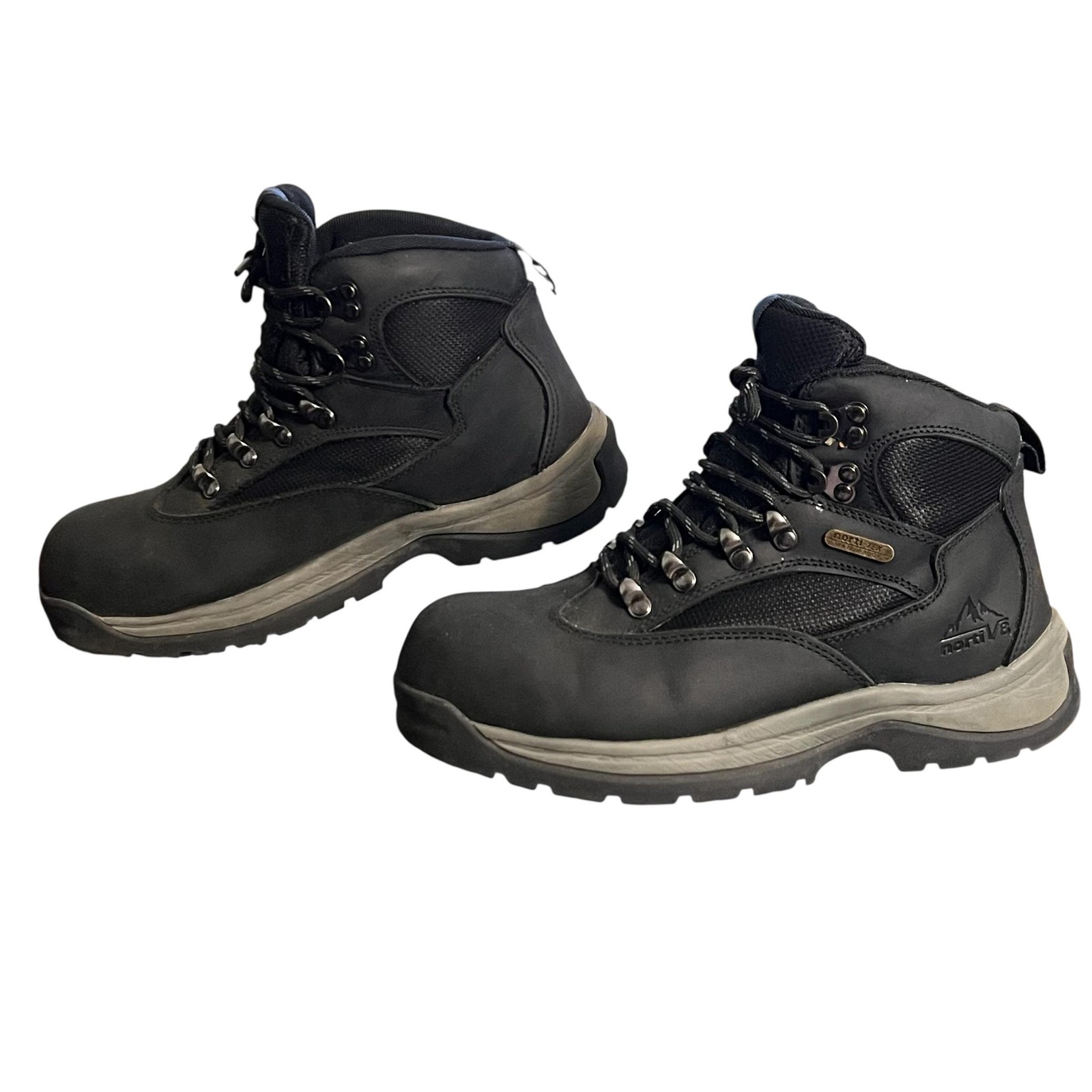 Nortiv 8 Boots Mens Size 7 Black Waterproof Hiking Work Combat Trail Steel Toe