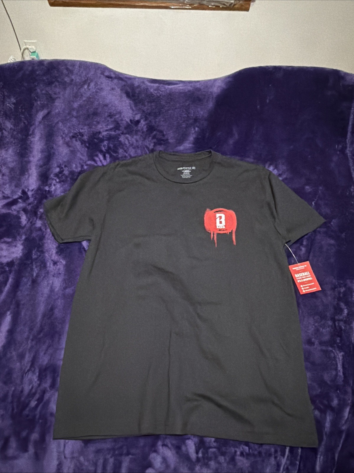 Baseball Lifestyle 101 T-shirt Black Large Gripping Seams& Chasing Dreams