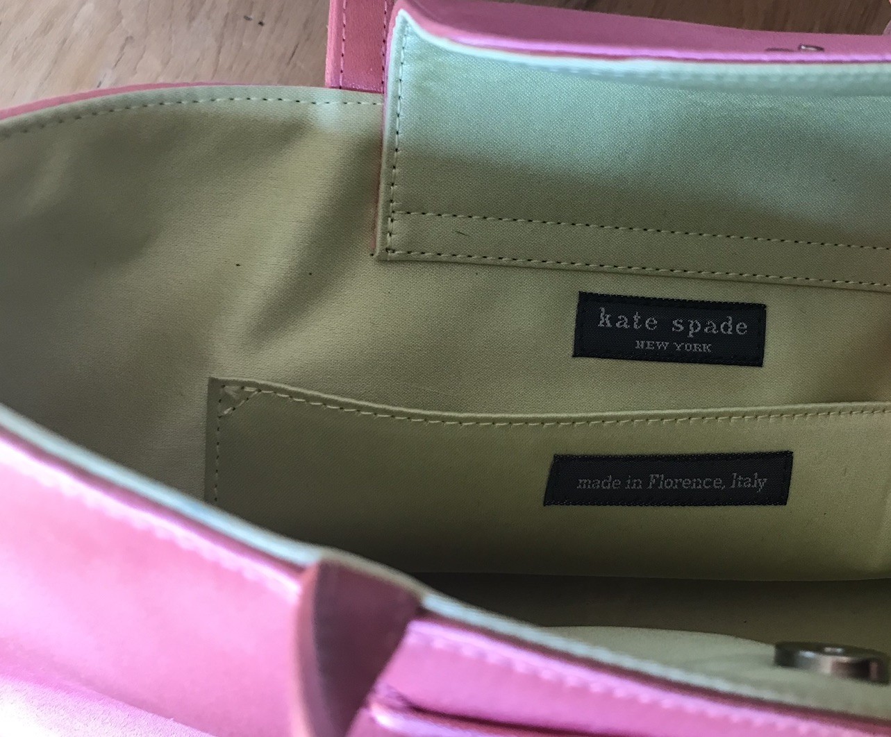 Authentic, Rare, Vintage Kate Spade Spring/Summer Dress Purse Pink/Light Green