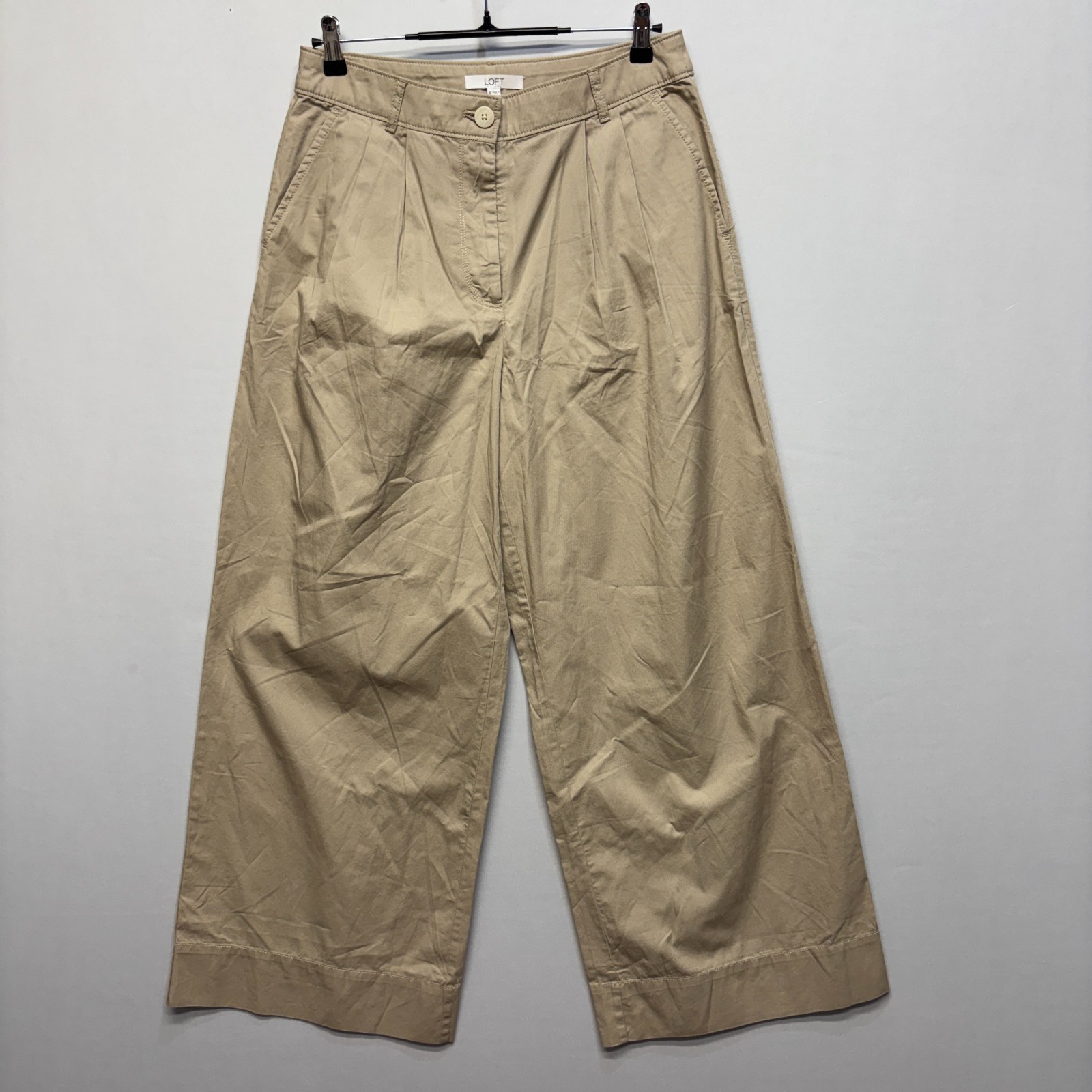 NWT Ann Taylor LOFT Pleated Wide Leg Pants Trouser Size 6 Beige SP24 D077 -27