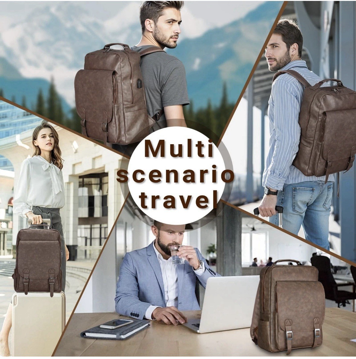 Laptop Backpack for Men Womne 15.6 Inch Waterproof Daily Purse Casual Carry On