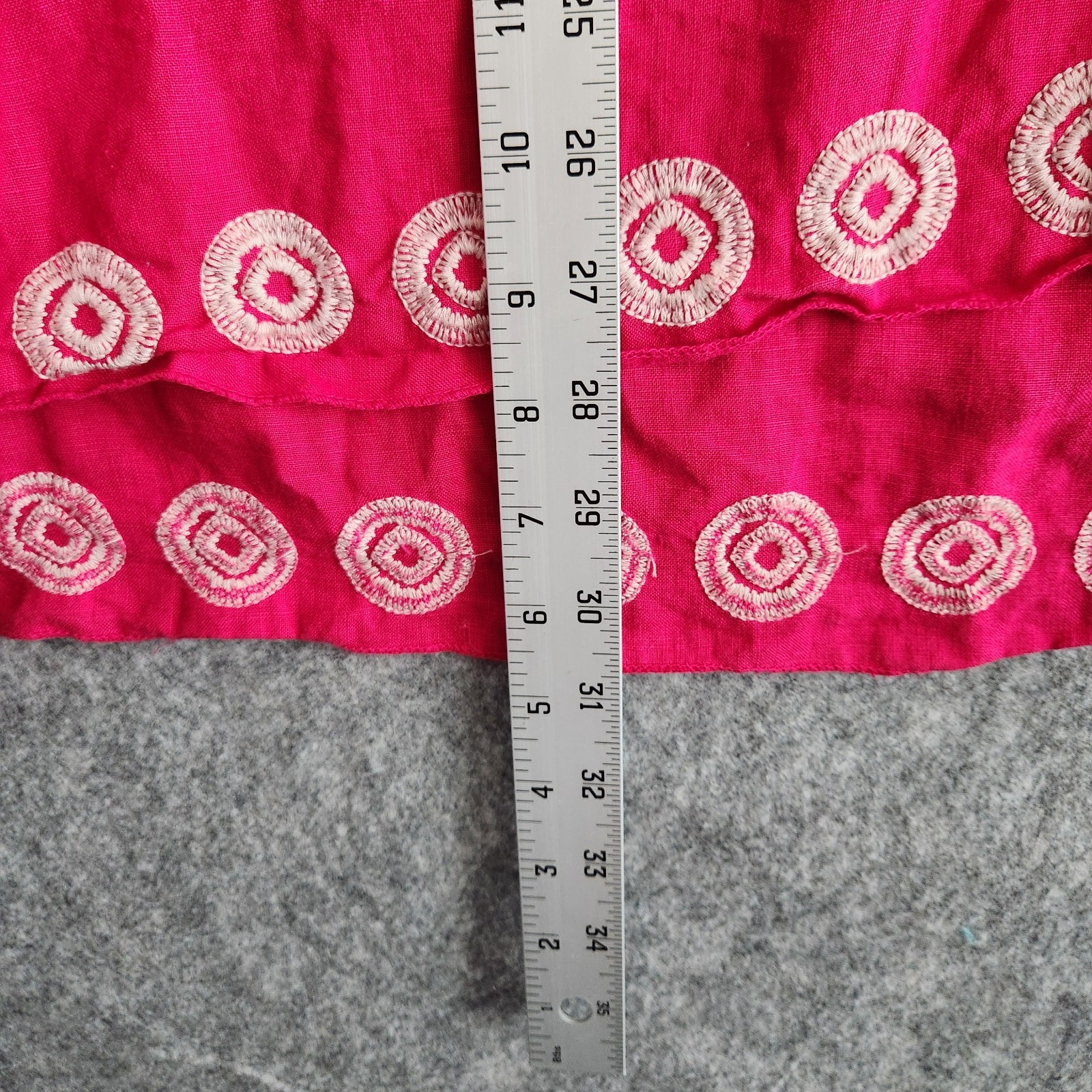 Johnny Was Floral Embroidered Blouse Tunic Top XL Hot Pink Bohemian Fiesta Indie