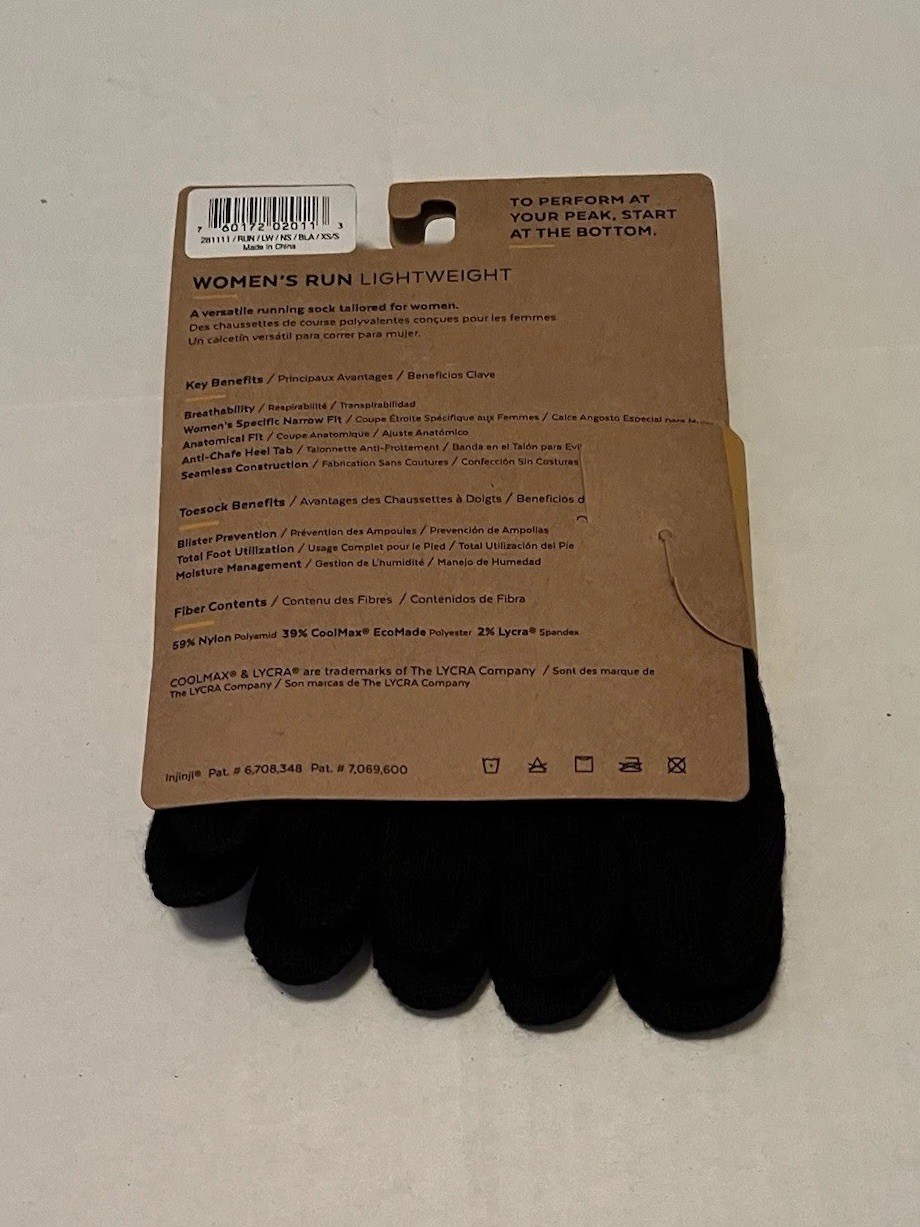 Injinji Performance Run Toesock Lightweight Ultra-Thin Cushioning Women’s 5-8.5