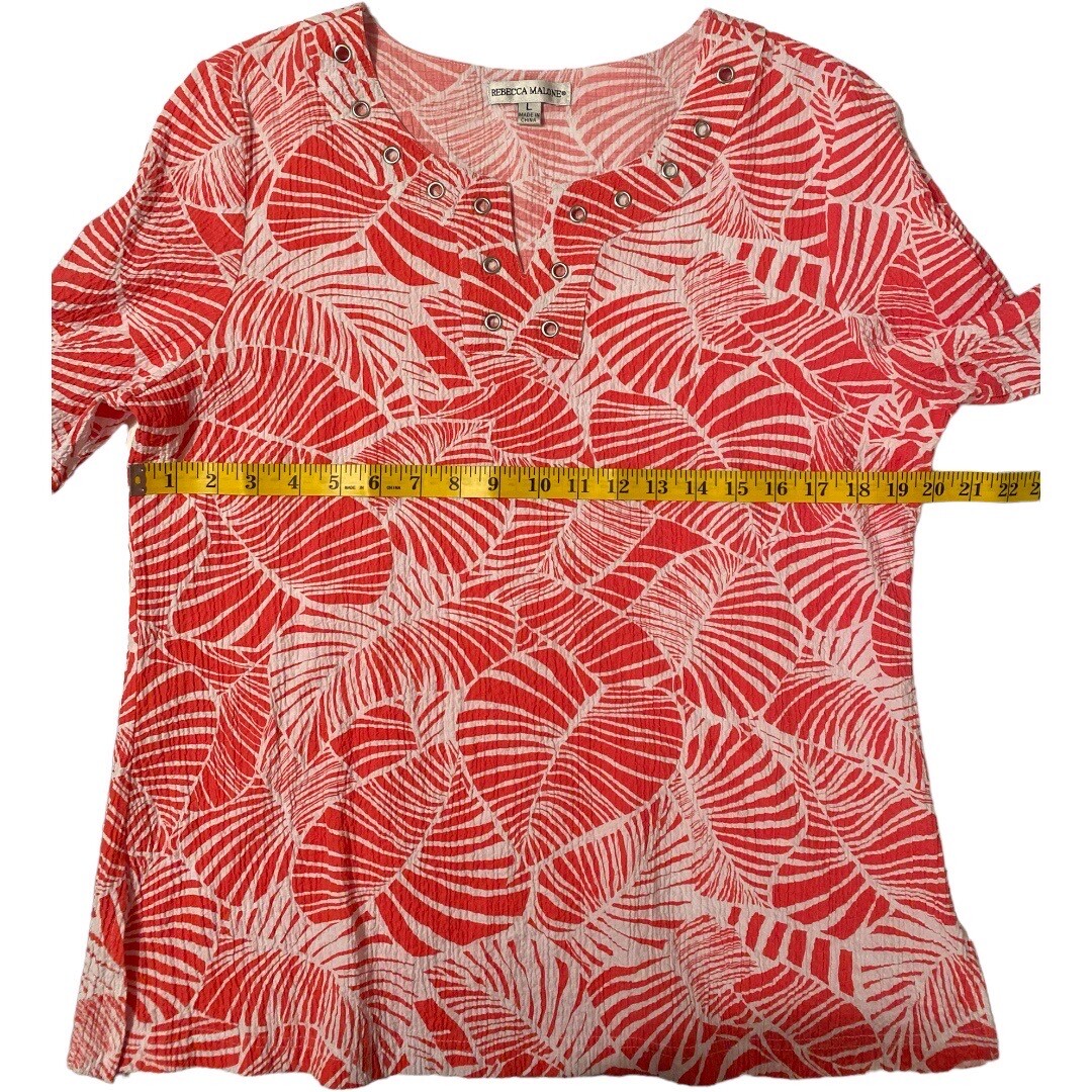 Rebecca Malone Bohemian Tunic Blouse Womens Large Multicolored Beach Summer