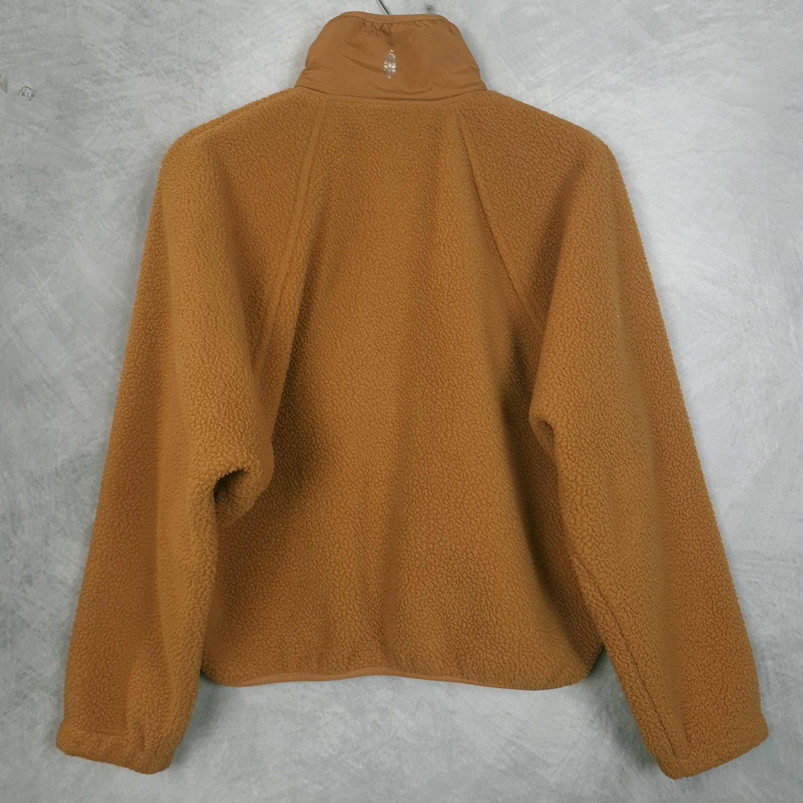 FP Movement Jacket Womens XS Brown Fleece Snap Front Zip Pockets Oversized