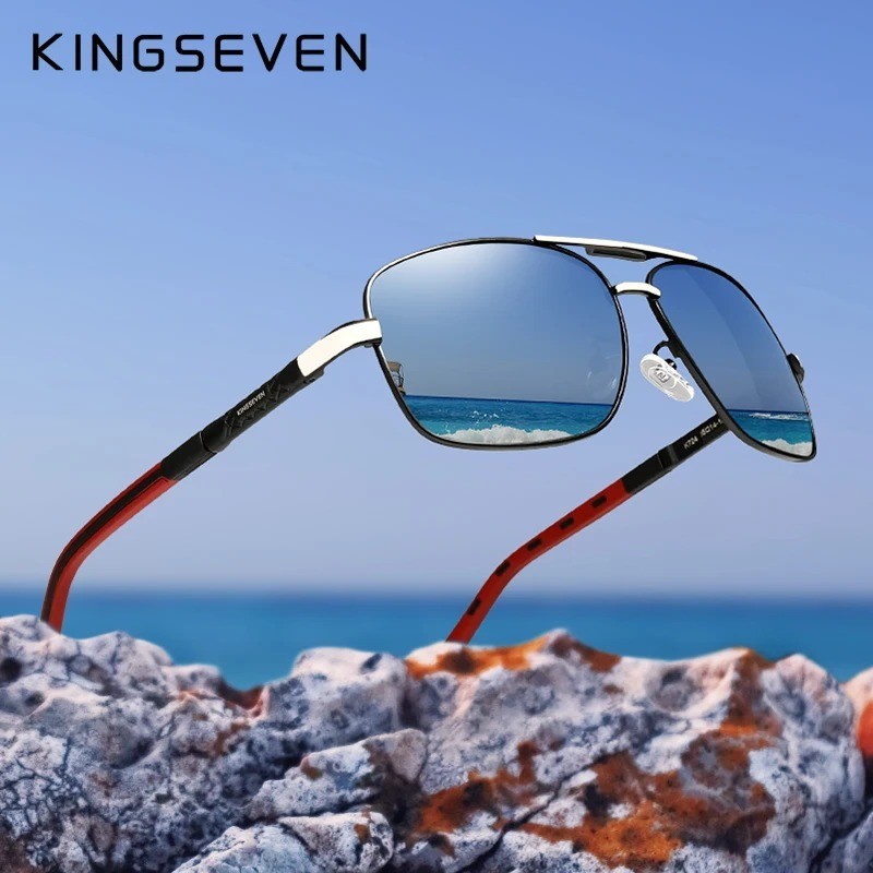 KINGSEVEN Polarized Sunglasses Men Aluminum Frame UV400 Mirror Driving Glasses