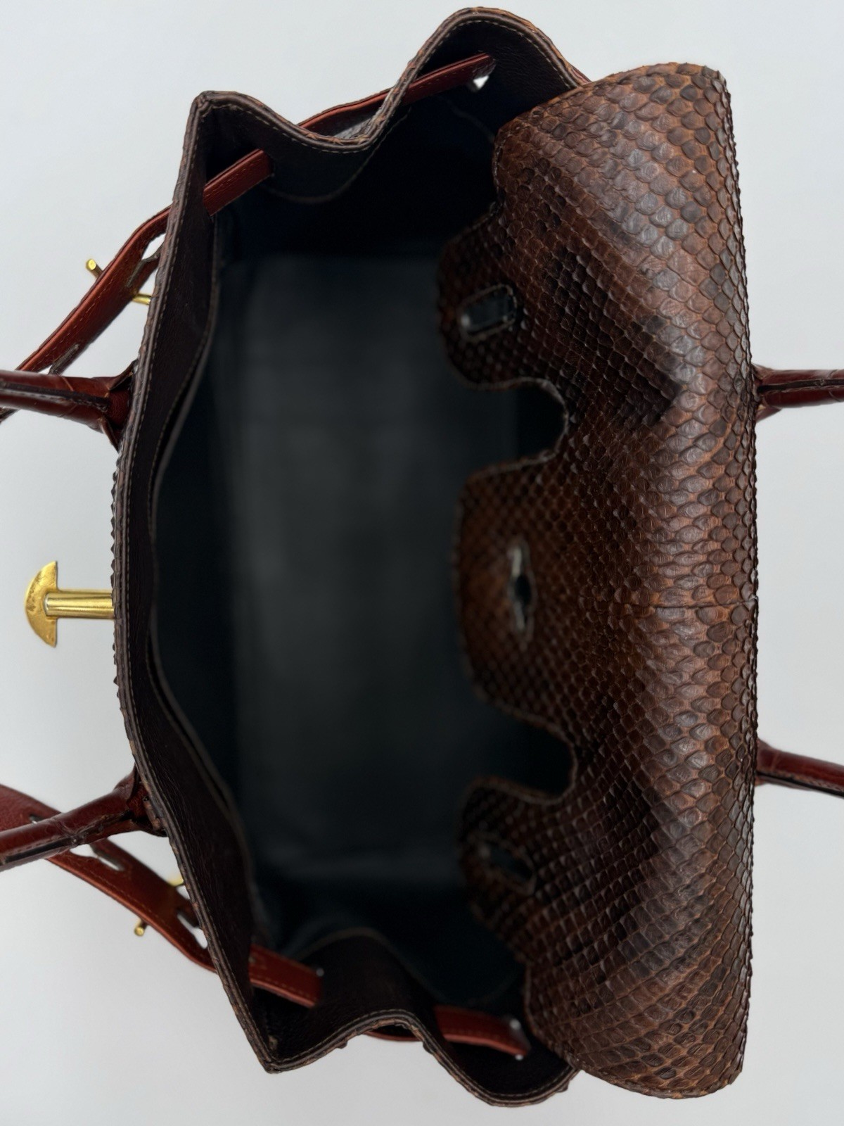 🐊COLOMBO 1937 MILANO Exotic Genuine Snakeskin & Crocodile 30 Bag Made in ITALY