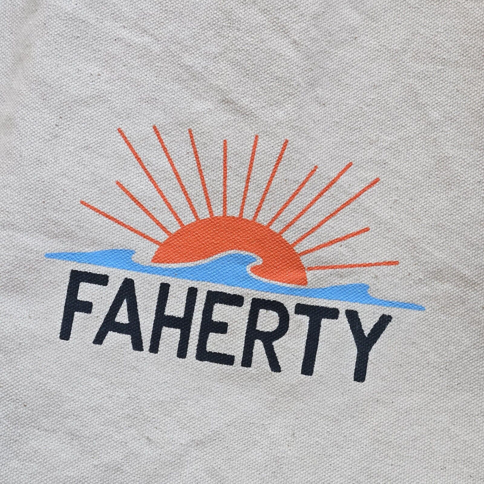 Faherty Tote Bag Cotton Canvas Shoulder Bag Utility Travel Casual Beach 15″x16″
