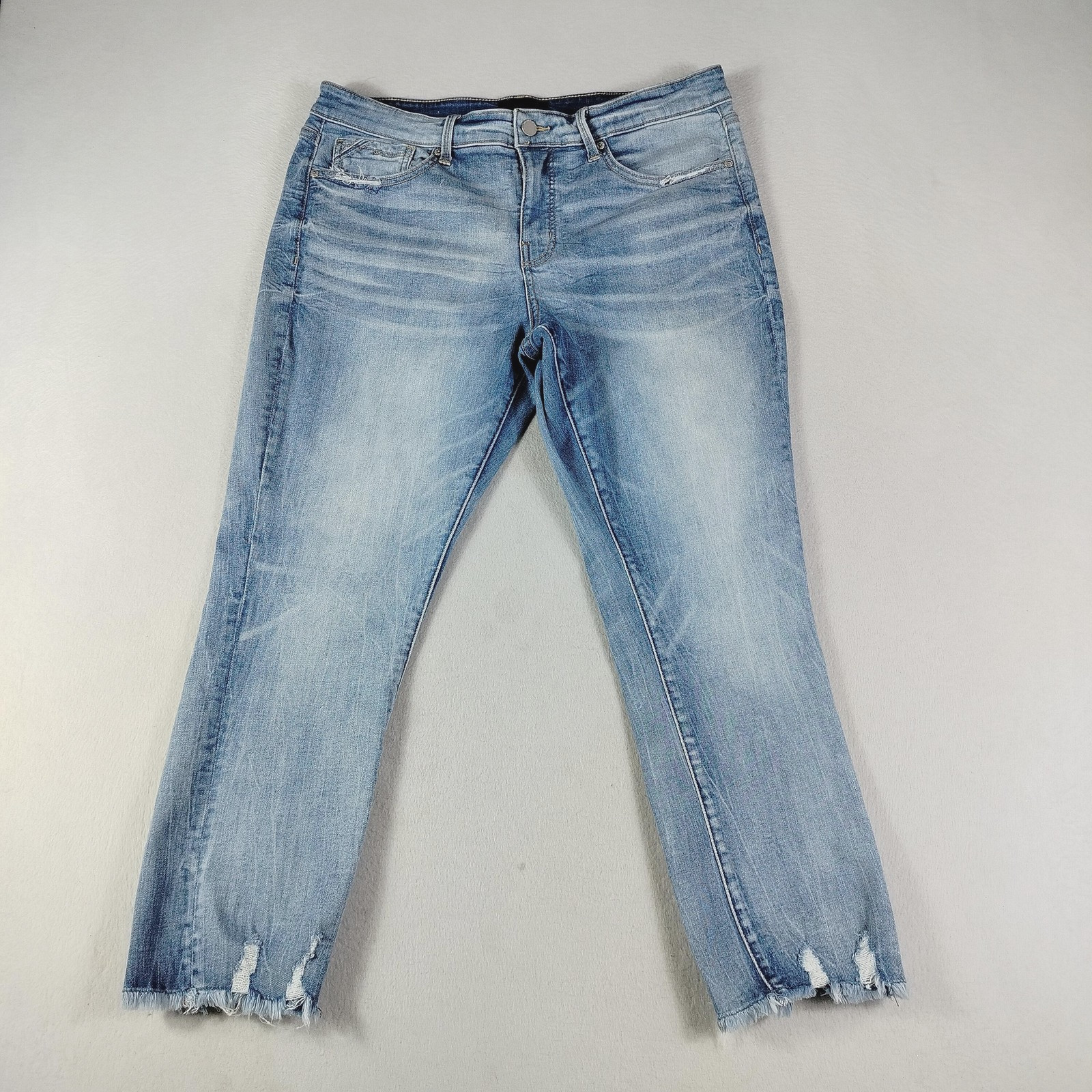 Buckle Black Jeans Womens 32 Light Wash Fit 256 Distressed Raw Hem Boyfriend Fit