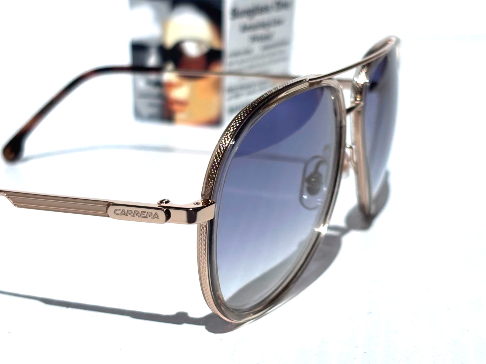CARRERA Gold Gradient Champagne Blue Fade Lens Sunglass 1044/S HAM1V