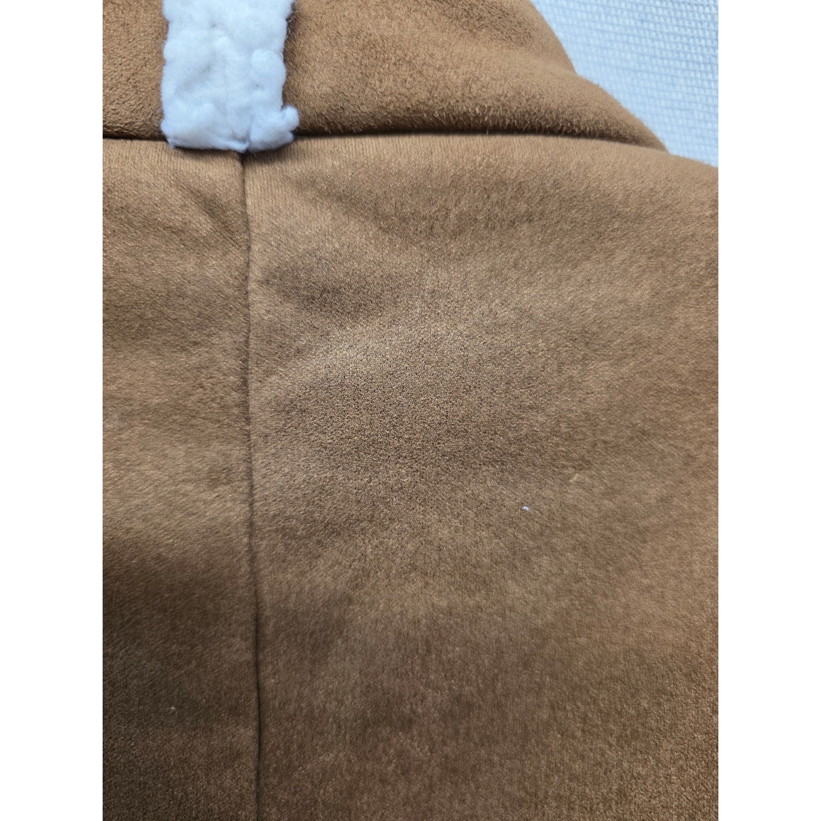 Est. 1946 Womens Faux Suede Shearling Lined Drape Front Vest Brown XL
