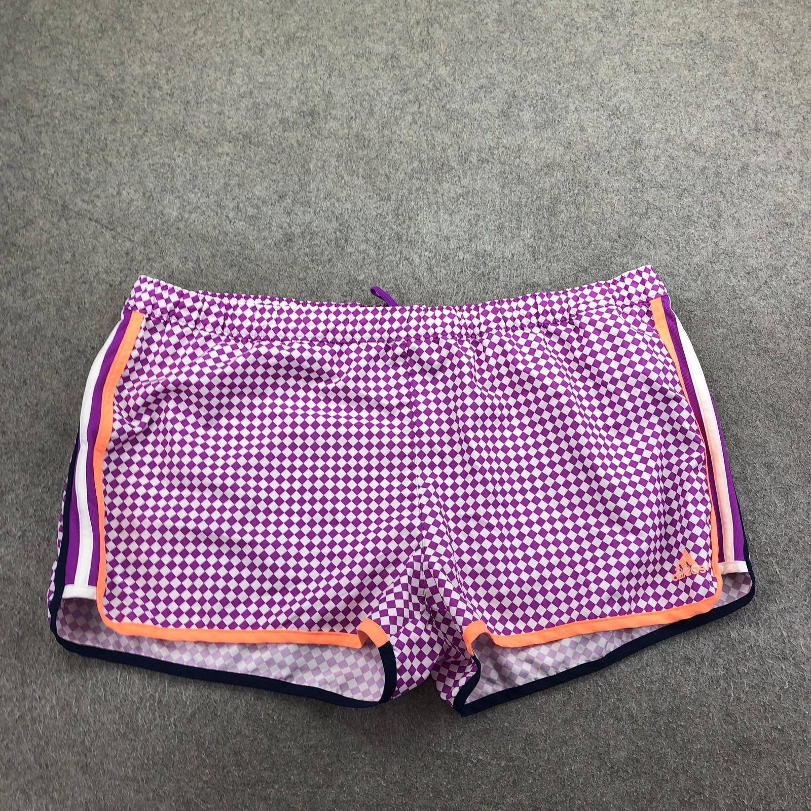 Adidas Shorts Womens XL Purple Check 3.5 In Running Lined Athletic Gym