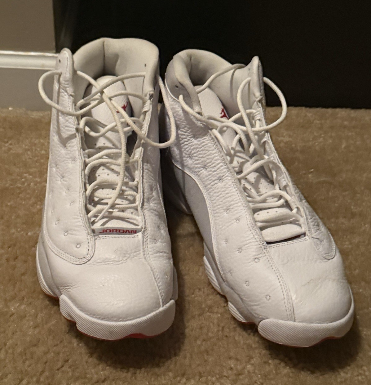 Jordan Air Jordan 13 Retro White Wolf Grey True Red Leather 414571-160