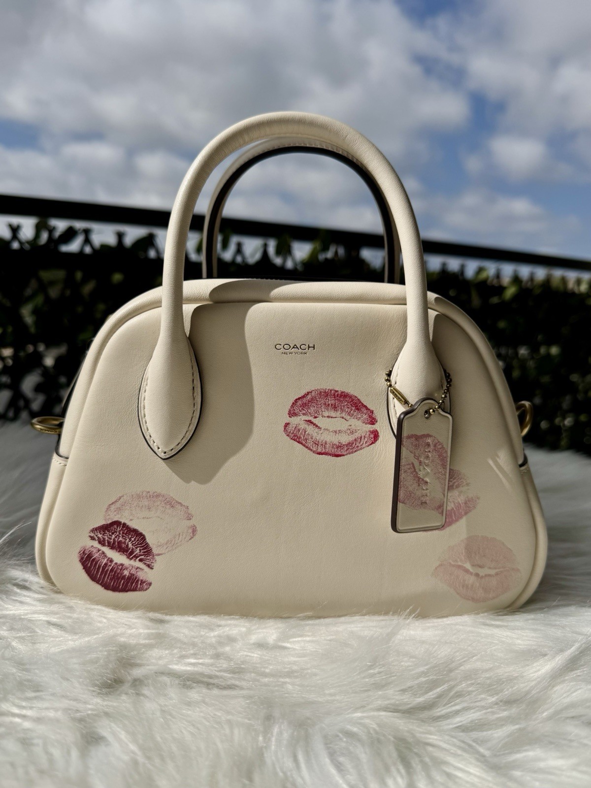 COACH Borough Bowling Bag w/ Lip Print