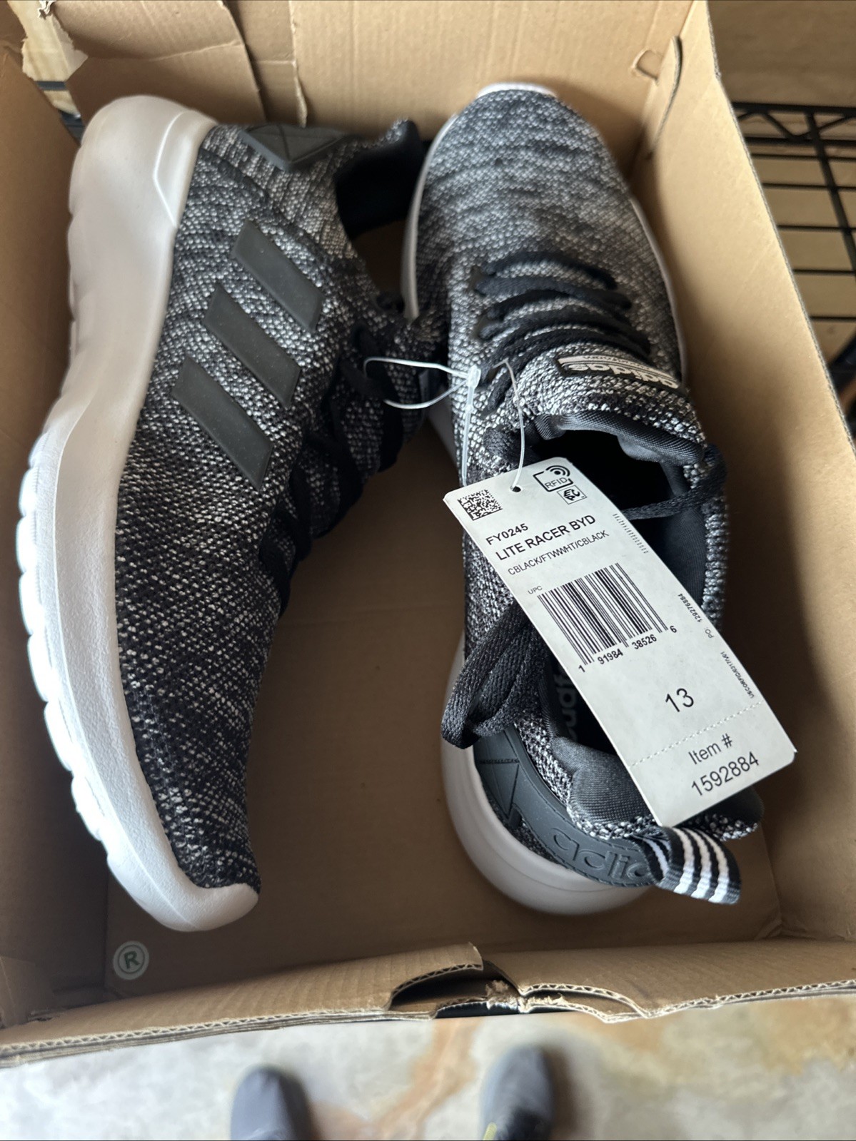 Size 13 – adidas Lite Racer BYD Black White