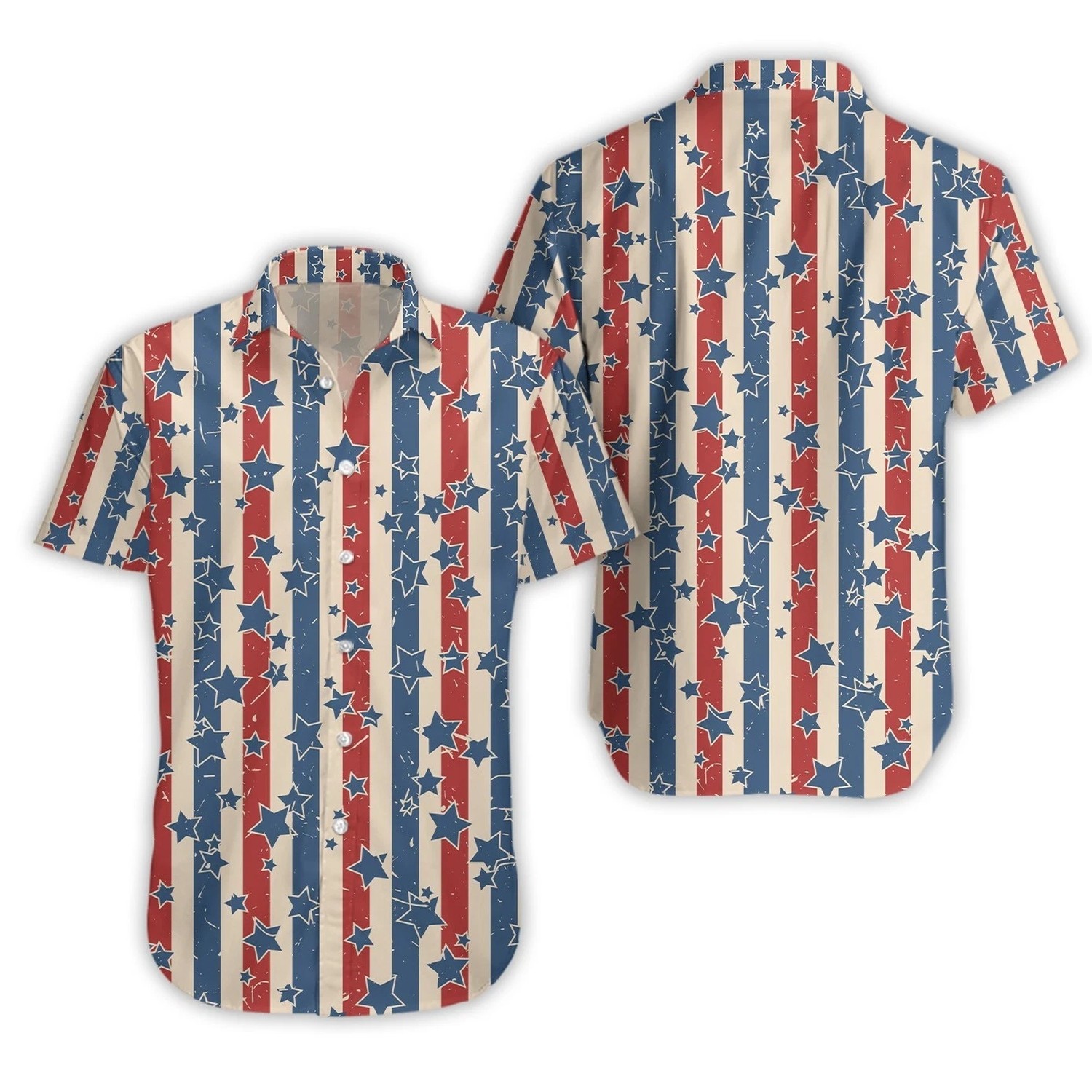 America 250th Anniversary Men Patriotic Hawaiian Shirt 4th Of July Holiday Gift