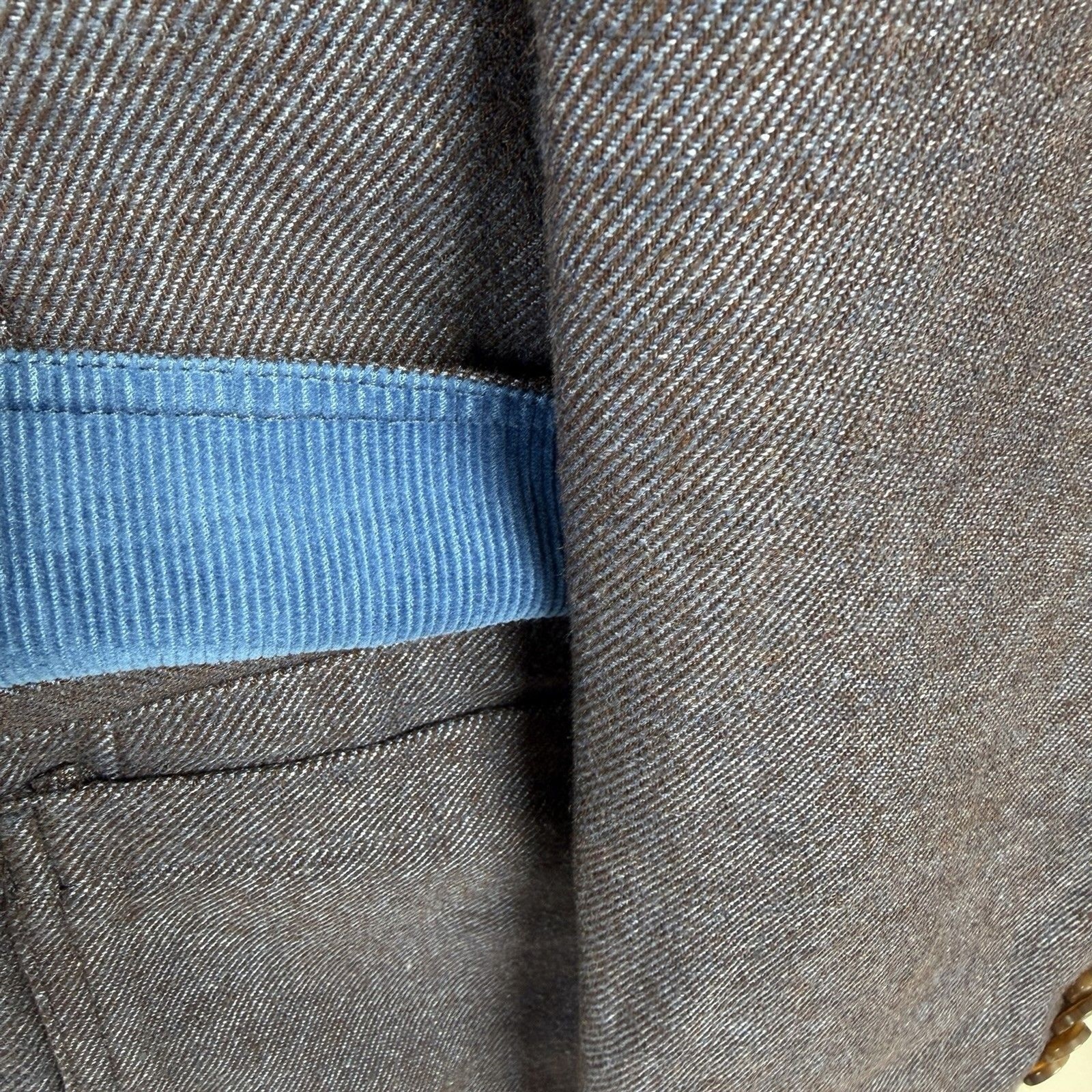 Kroon Linen Wool Unstructured Blue Blazer 44L Sport Coat Jacket Double Vented