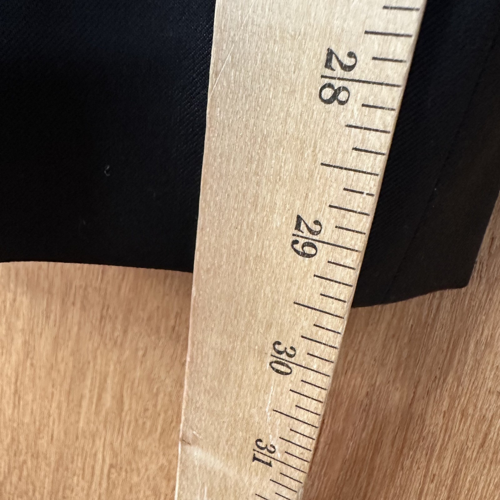 Bespoke Suit Mens 40R Black Solid 2 Button Guabello 130s Fabric Wool Pants 34×29