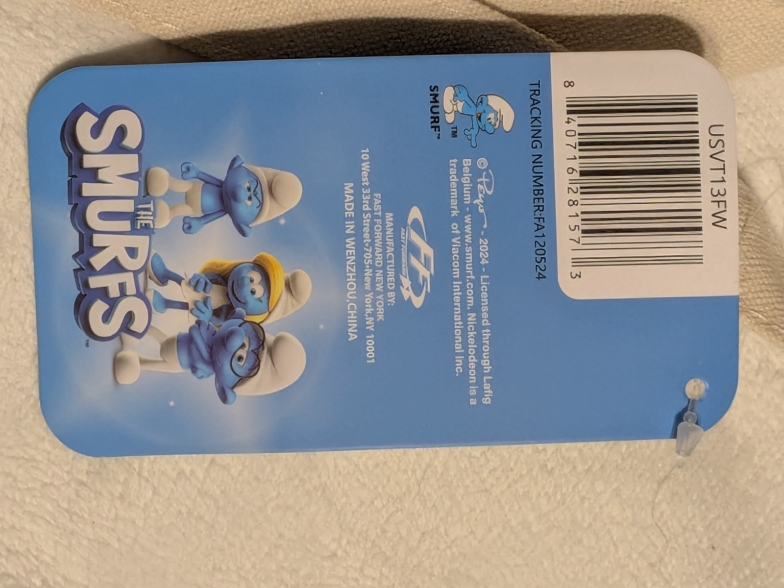 The Smurfs Canvas Tote Bag NWT Mushroom Village Graphic Grocery Shopping