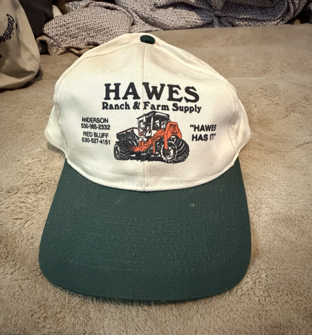 Four Seasons Men’s Adjustable Snapback Baseball Cap Farm Graphic White/Green