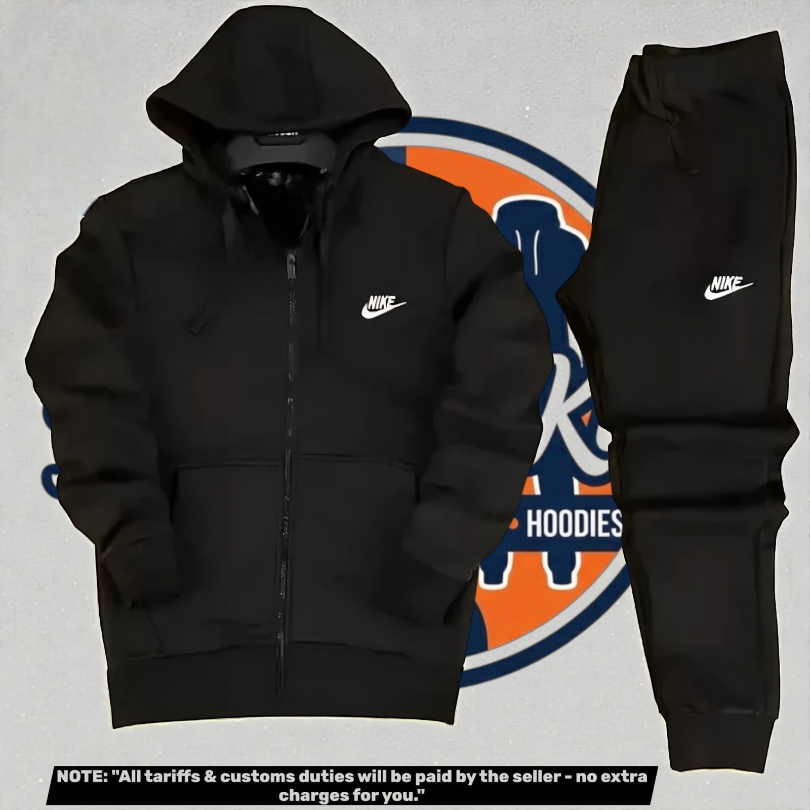 Nike TrackSuit Men’s Sweatsuit Set Hoodie Slim Fit To Match Joggers GymWear Blue