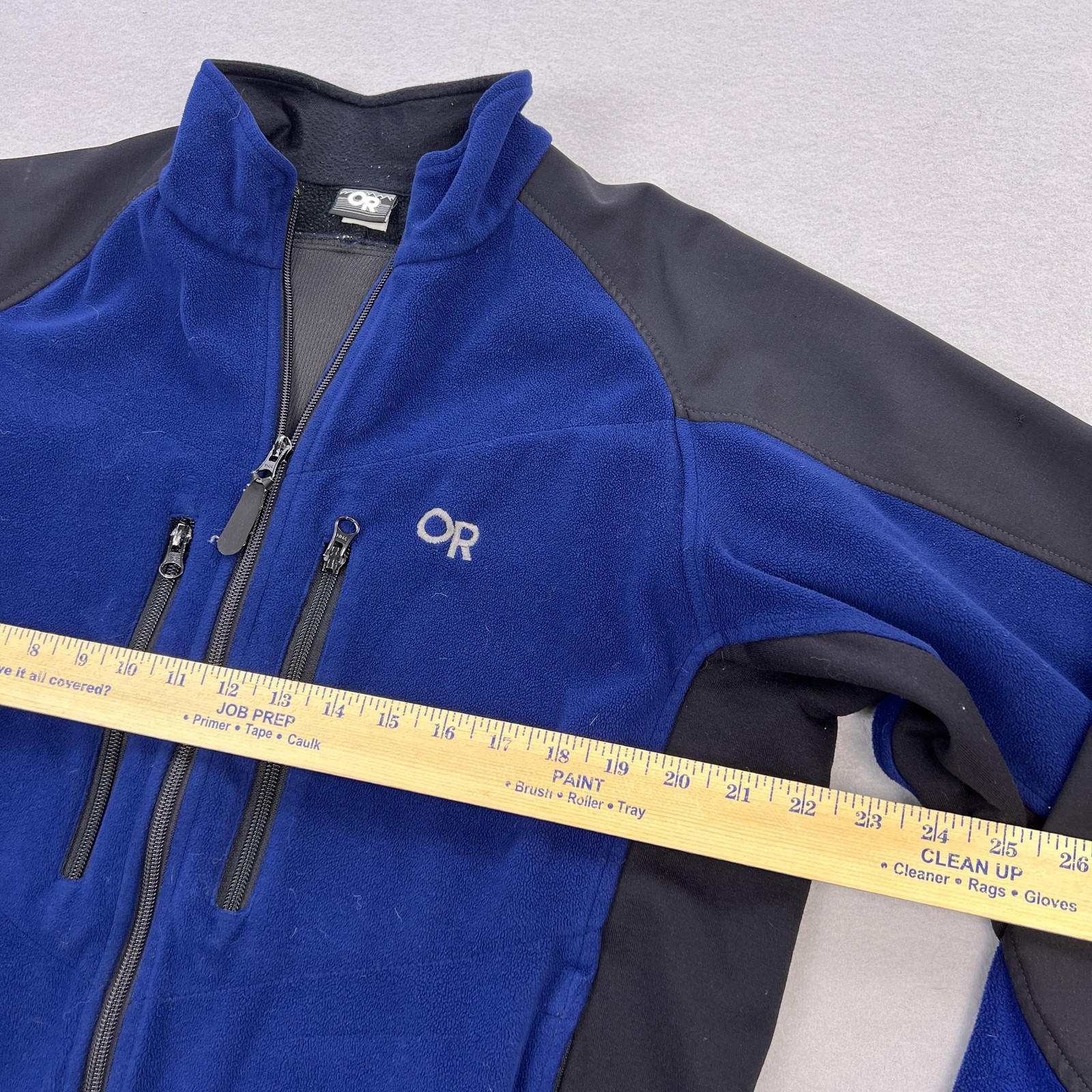 VTG Outdoor Research Ceres Tech Jacket Mens XL Blue Fleece Full Zip USA Hiking
