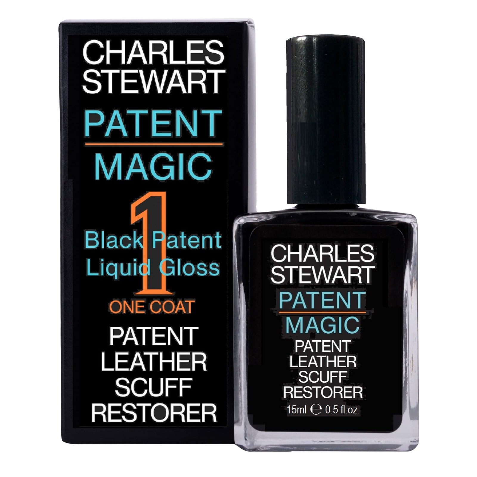 Charles Stewart Patent Leather Repair and Restore. Quick 15ml, Black