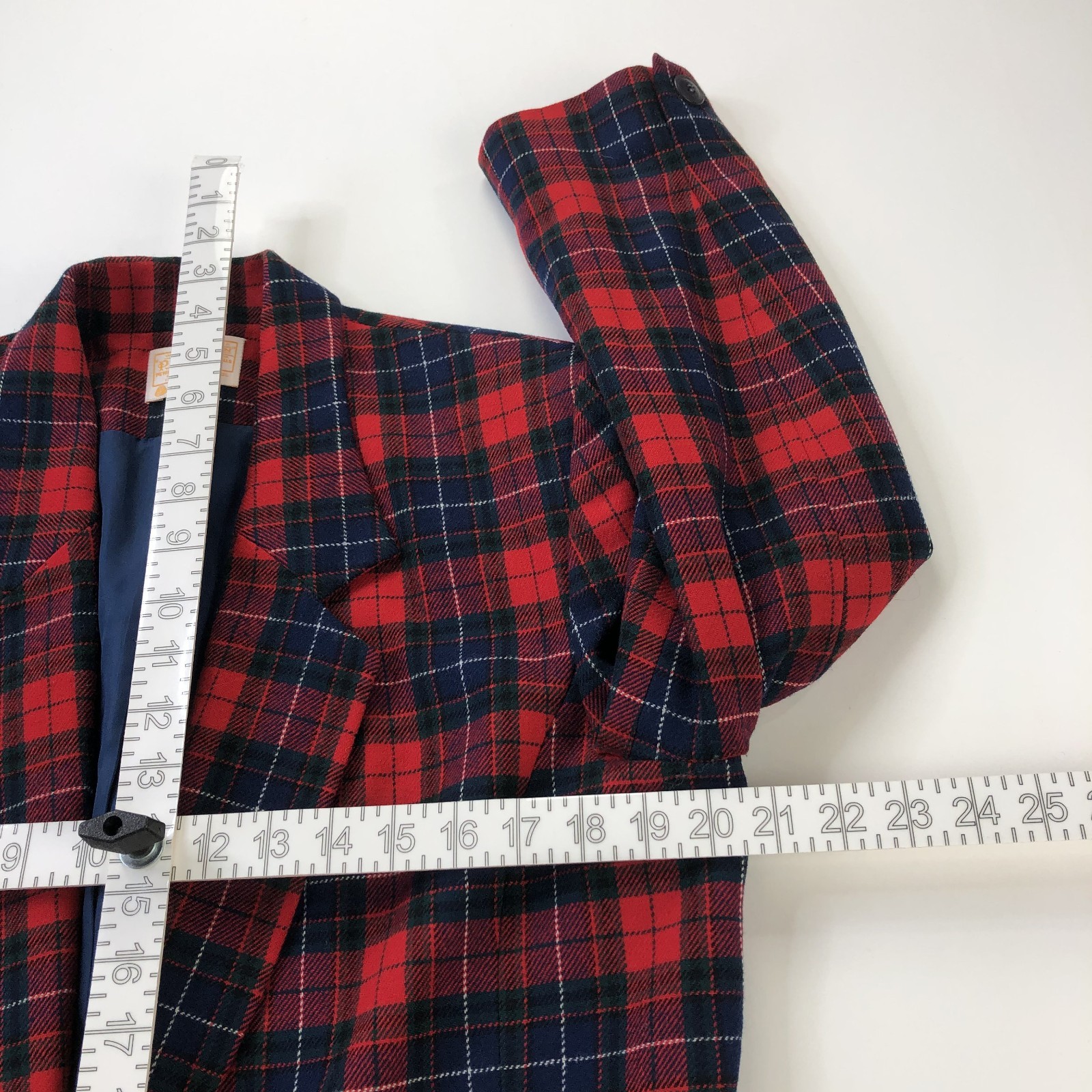 Pendleton 100% Virgin Wool 10 Plaid Single Button Blazer Jacket Plaid Red MINT