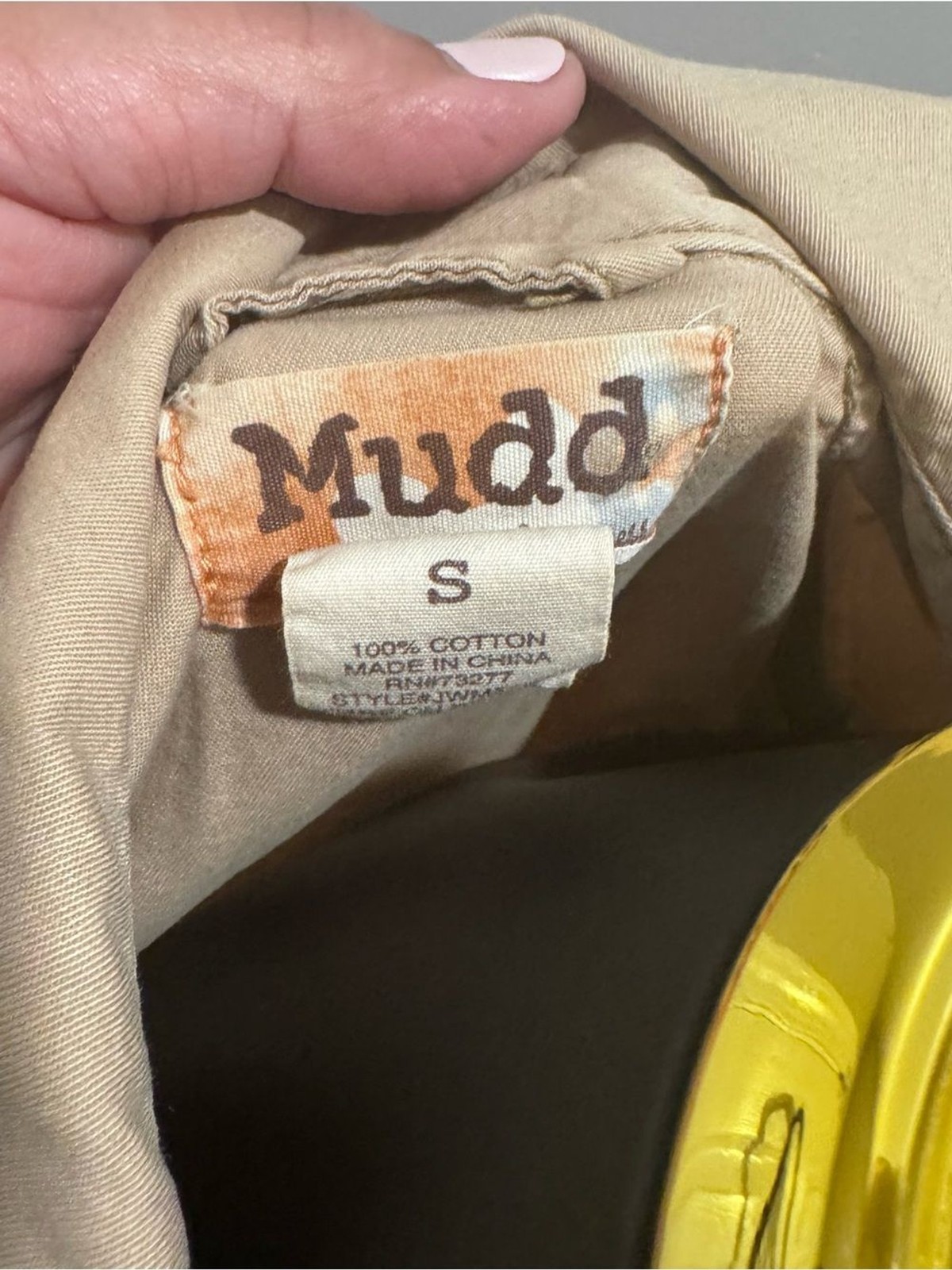 Mudd Utility Jacket Small Beige Zip Front Military Style Peplum Cotton Jacket