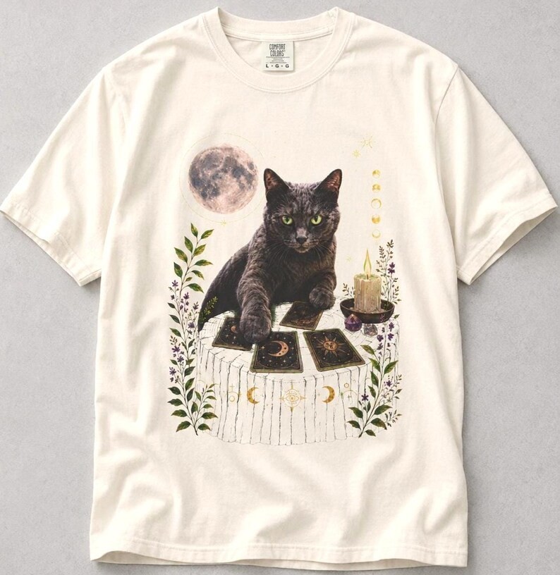 Black Cat Occult T-Shirt, Black Cat Tarot Shirt,