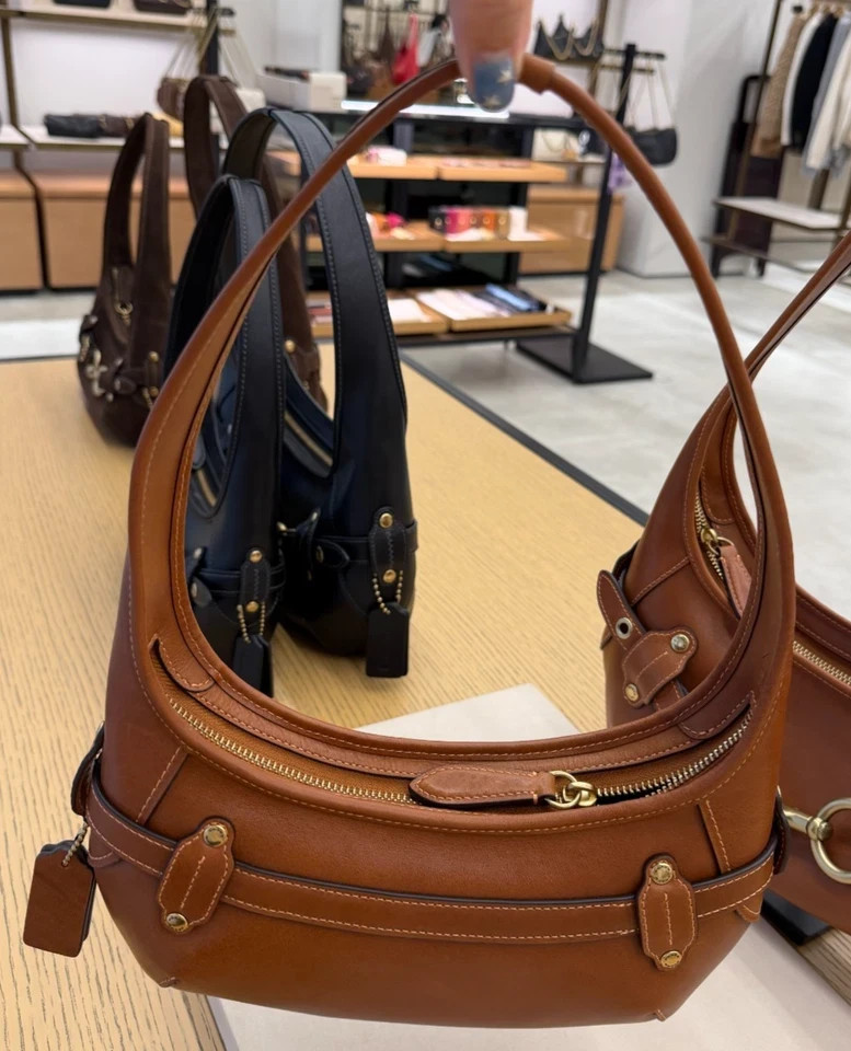 COACH Belted Ergo Shoulder Bag 26 Amber Brown CEN80 NWT