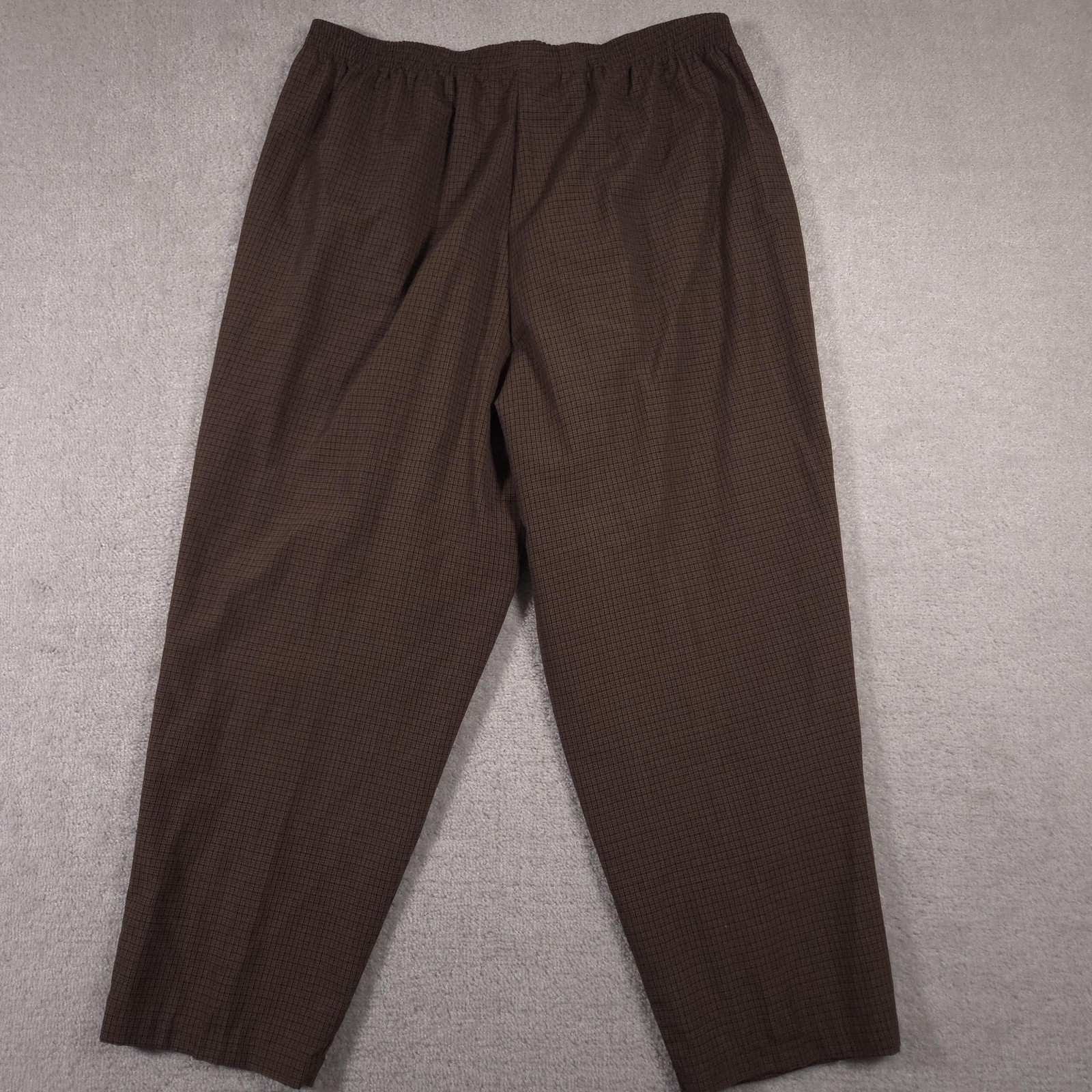 Briggs Pants Womens 24W Plaid Pull On Elastic Waist Plus Size Polyester Rayon