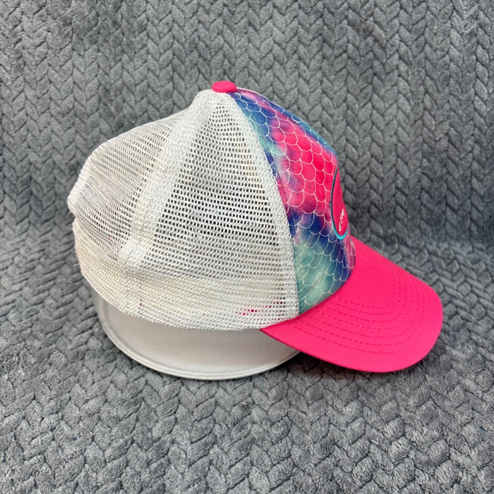 O’rageous Mermaid Scale Trucker Hat Pink Blue Mesh Snapback Baseball Cap