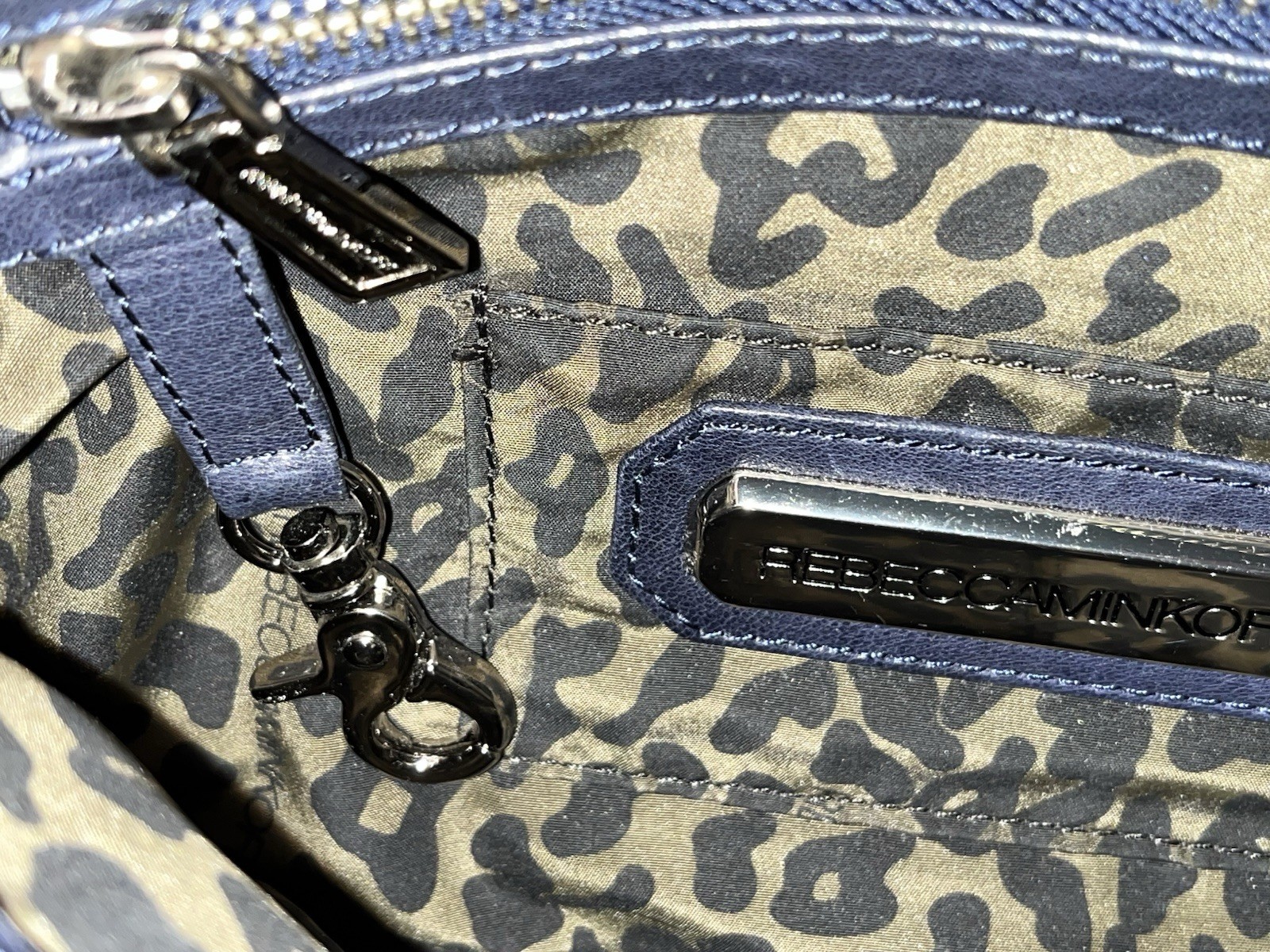 Rebecca Minkoff MAC Navy Blue Leather Crossbody Bag Handbag Purse